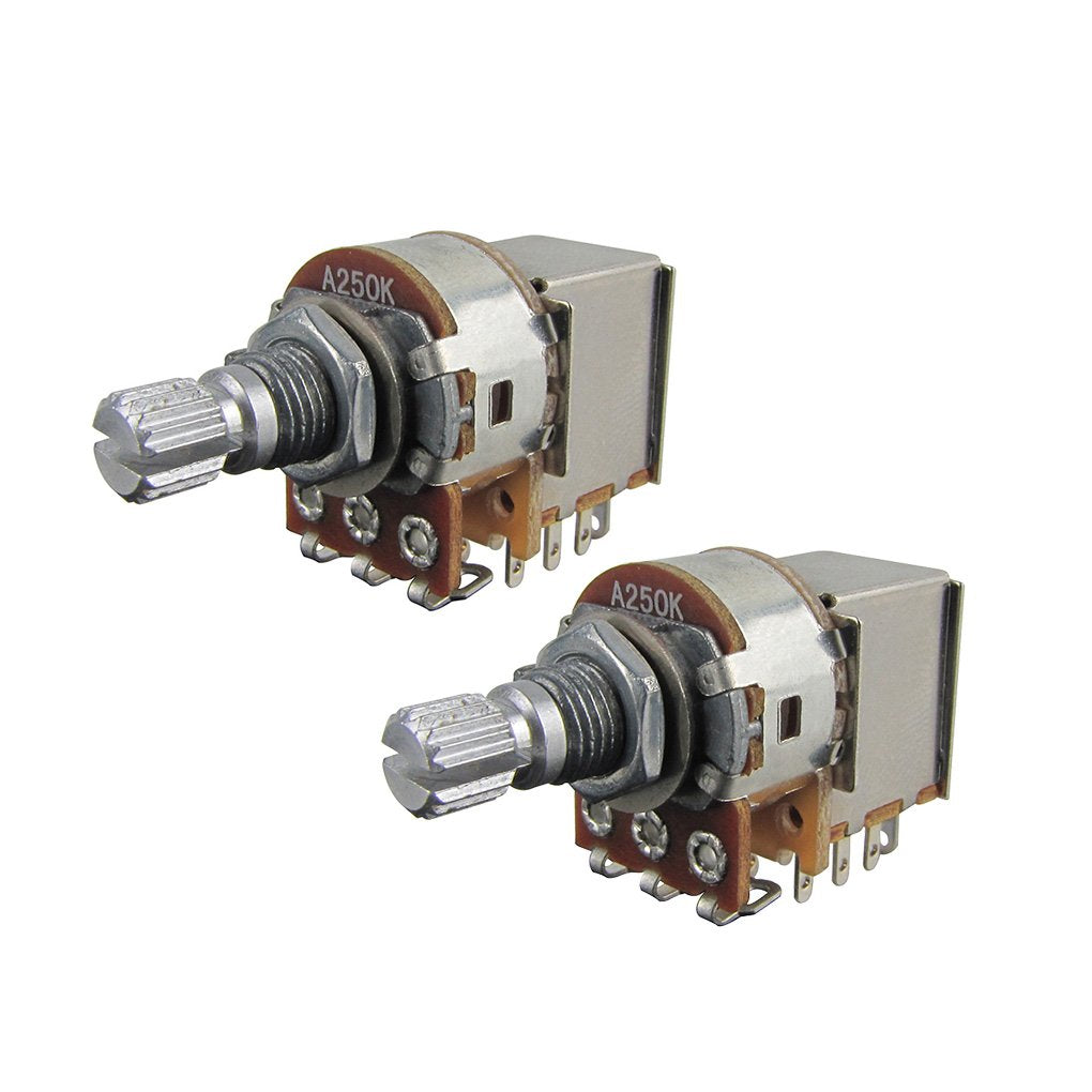 Fleor 2Pcs Push Pull Guitar Pots Short 15Mm Split Shaft A250K Audio Taper Potentiometers
