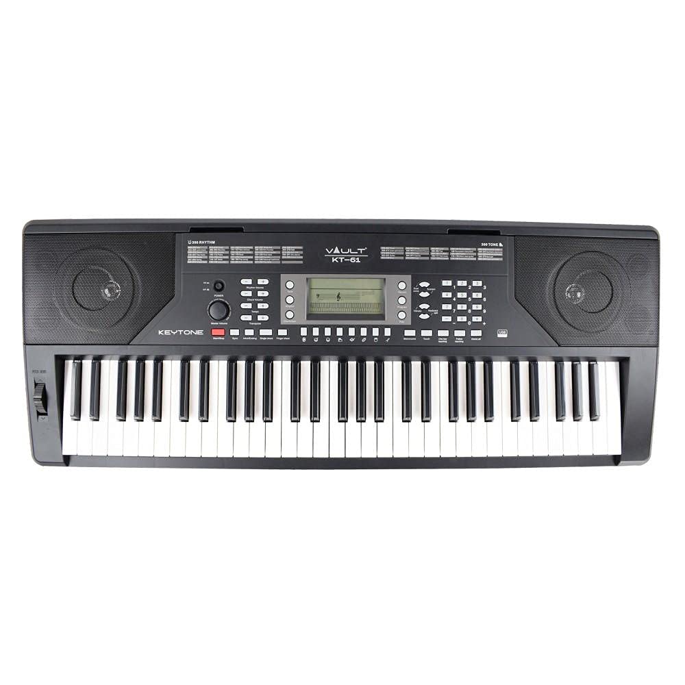 Vault KT-61 Keytone Touch Sensitive 61 Keys Keyboard - Black