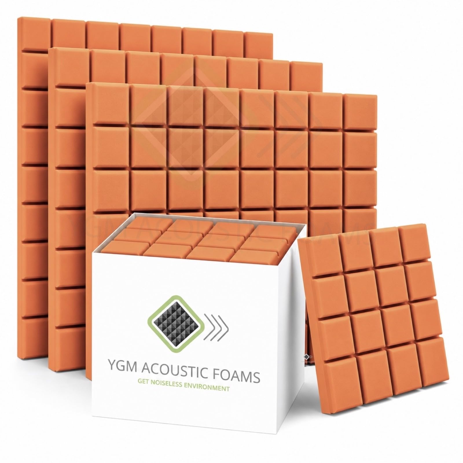 Ygm Acoustic Foams Turbo Acoustic Panels 1 Foot  1 Foot  2 Inch Thick | 50 Density Acoustical Sound Proof Foam For Room & Studio