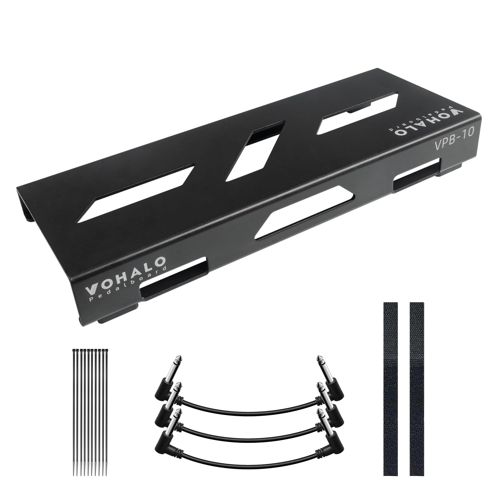 Vohalo Mini Guitar Pedal Board 14'' Guitar Effects Compact Small Pedalboard With Pedals Mountain Tape, Cable Tie & Patch Cables,