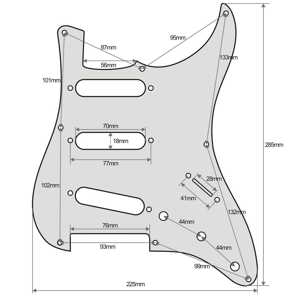 FLEOR SSS 8 Hole Vintage ST Pickguard Guitar Back Plate with Screw for Vintage ST Style Guitar Parts, 4Ply Aged Pearl