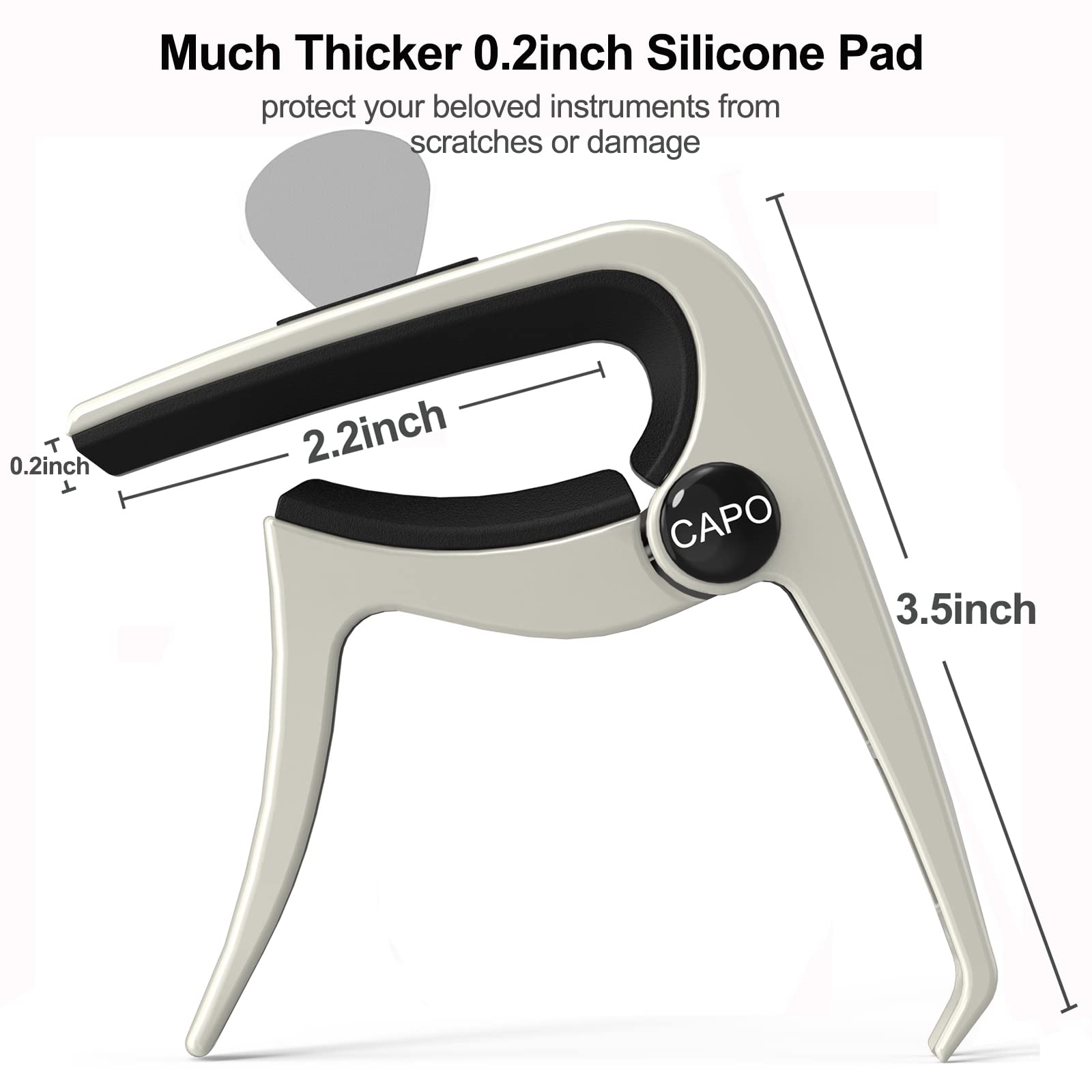 Guitar Capo, Capo for Acoustic Guitar and Electric Guitars, 3in1 Clamp with Picks Holder & Picks for Ukulele, Mandolin, Banjo, G