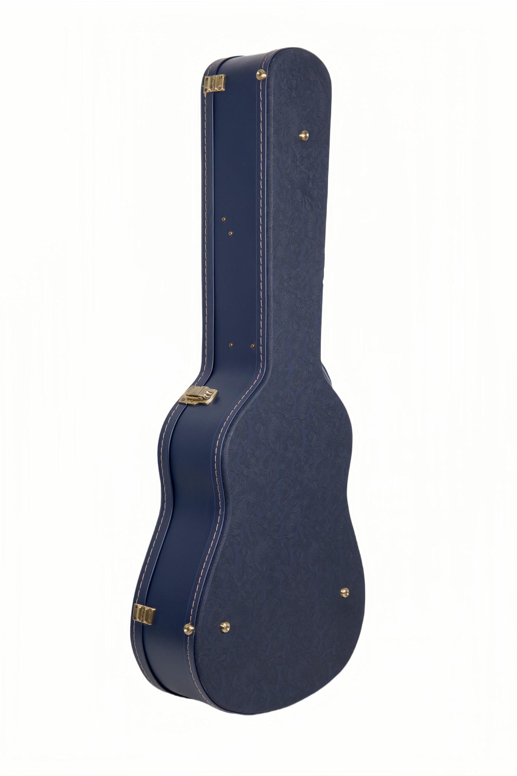 Crossrock Relief Series Dreadnought Guitar Case for Gibson J-45 / Martin D-Style | Carved Ocean Blue Finish, Deep Scarlett Velve