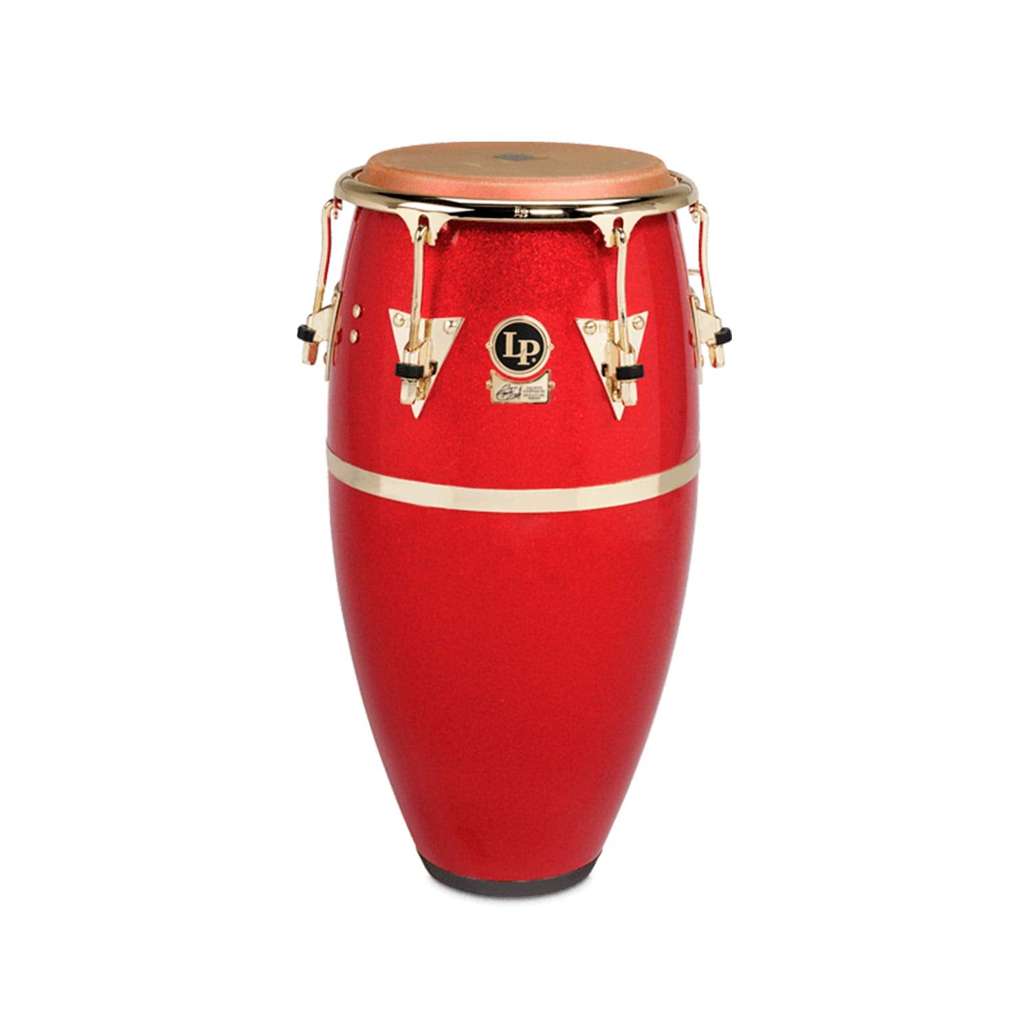 LP Galaxy Fiberglass Fausto Cuevas III Signature Conga, Arena Red with Gold Hardware 11.75 in.