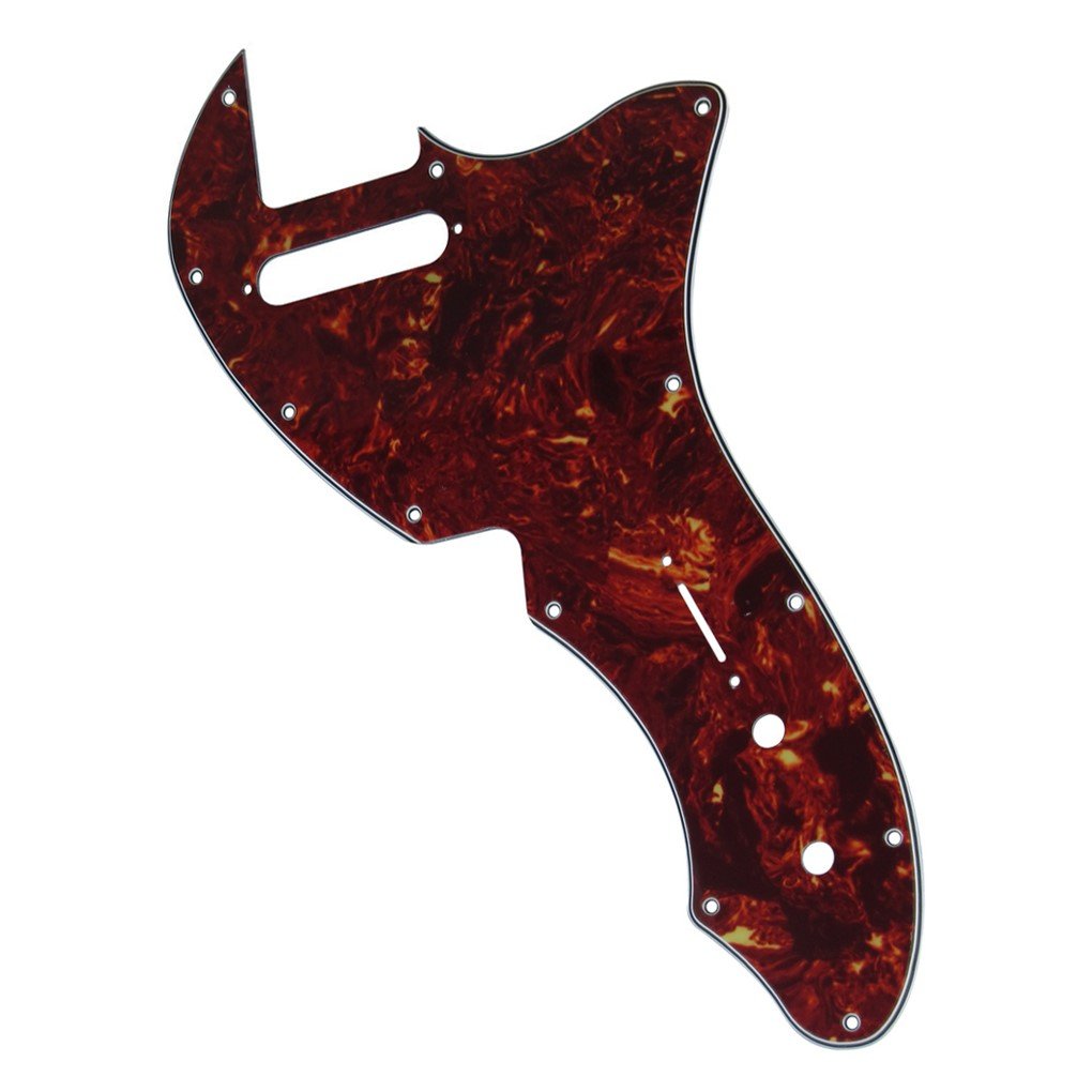 IKN Tele Thinline Pickguard Guitar Pick Guard Plate with Screws Fit 69 Telecaster Thinline Re-issue Guitar Part,4Ply Red Tortois