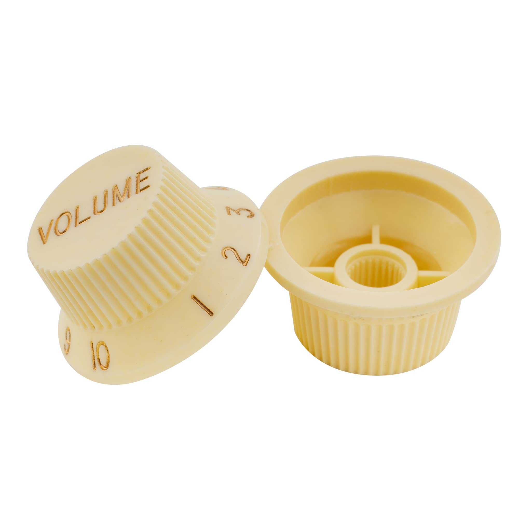 Musiclily Pro Imperial Inch Size 1 Volume 2 Tone Stratocaster Knobs Set for USA Made Strat Style Electric Guitar, Cream