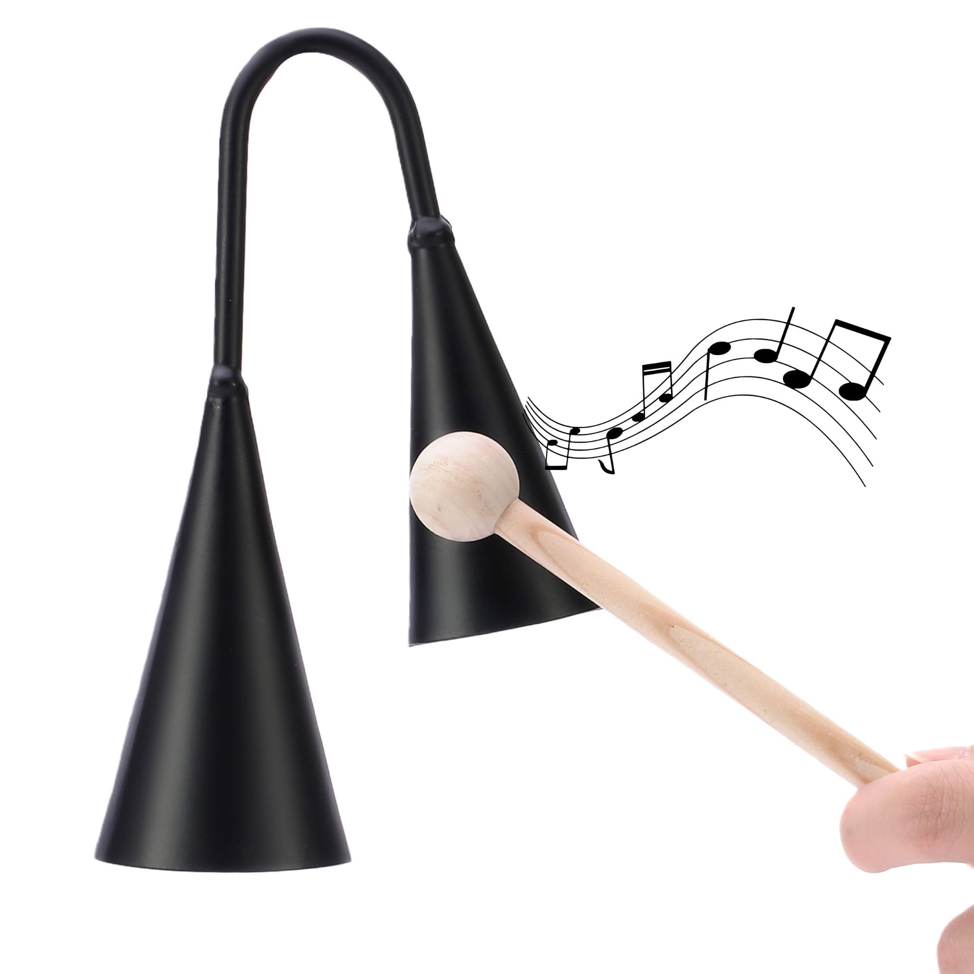 Homelavie Agogo Bell Two-Tone Samba Steel Bells Traditional Latin Percussion Cow Bell Alternative With Wooden Striker For School