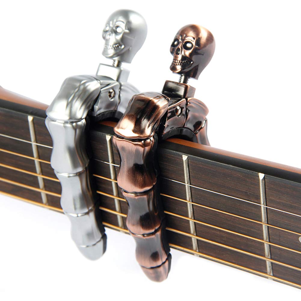 Yueko Guitar Capo Skull Knob Design Universal 4 5 6 12 Strings Instrument Capos For Electric Classical Acoustic Guitar Bass Ukul