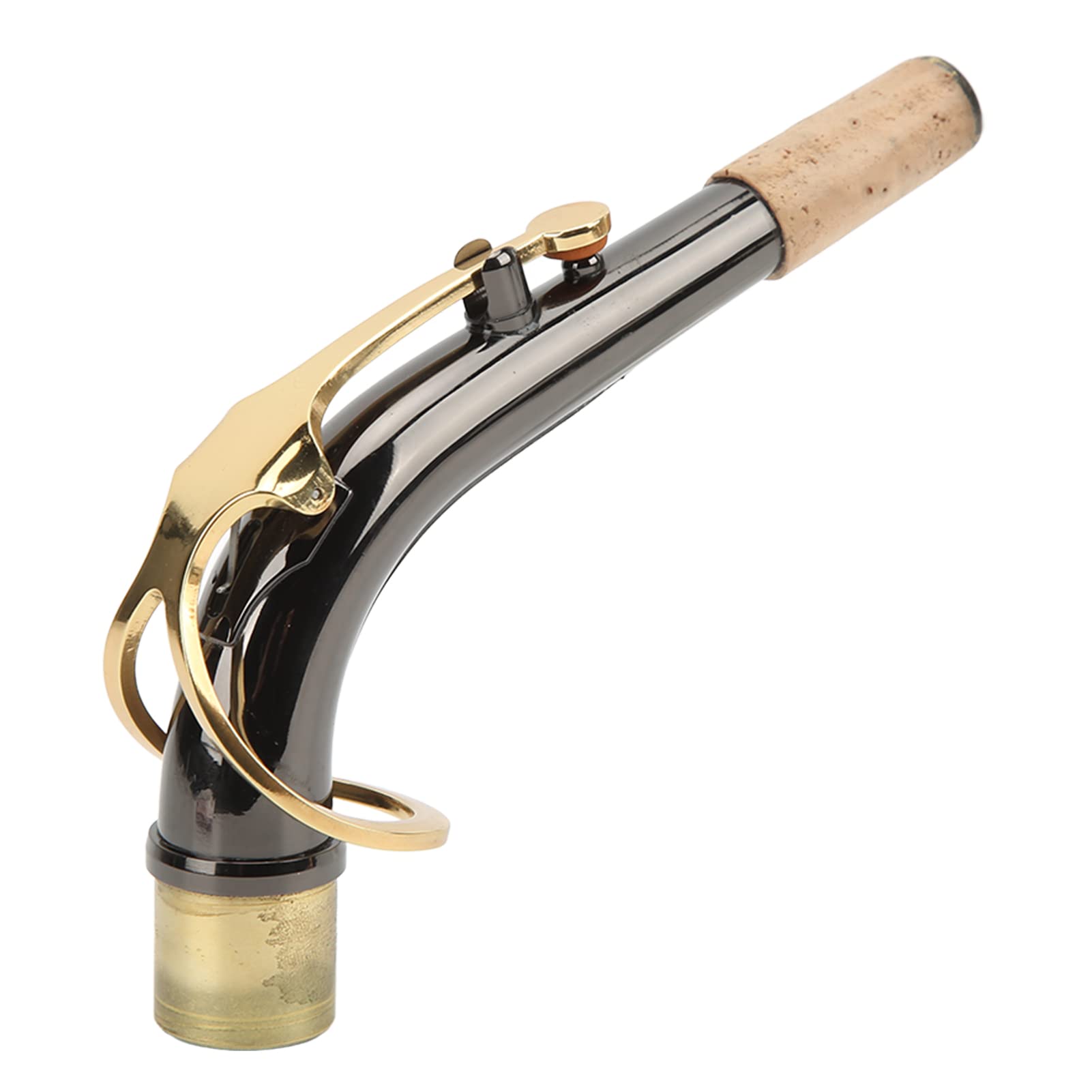 Sax Bend Neck, Saxophone Replacement Bend Neck Metal Cork Saxophones Accessory Black Plated