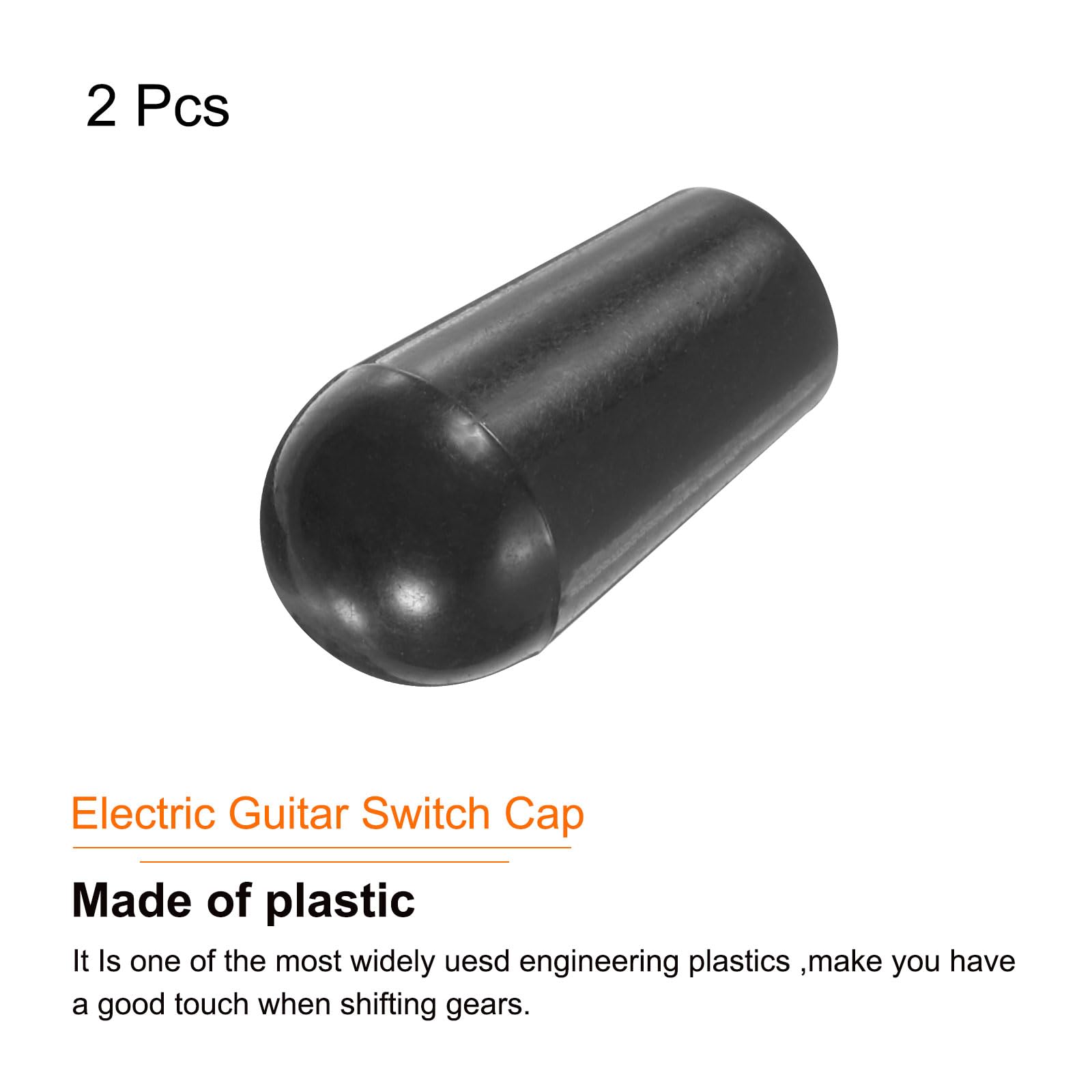 MECCANIXITY 2Pcs LP Guitar 3 Way Pickup Switch Tip Thread M4 Plastic Toggle Switch Knobs Cap for LP Electric Guitar, Black