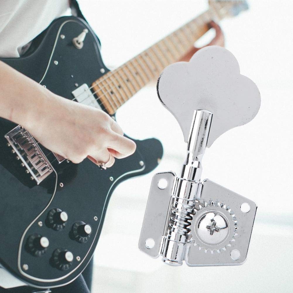 Vbestlife Electric Bass Machine Heads, Open Tuner Knobs String Tuning Key Pegs Tuners for Electric Bass(for Right Row)