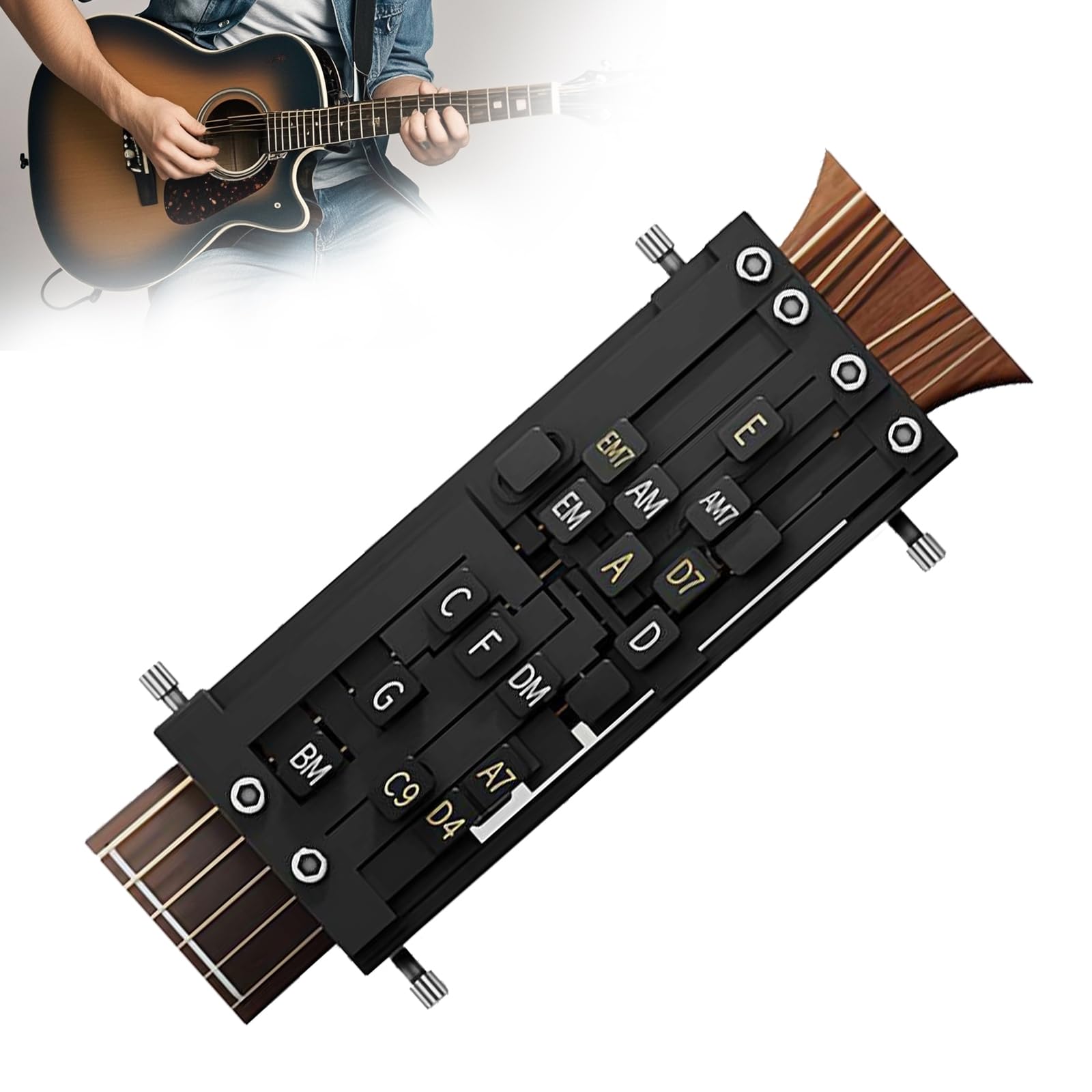 Guitar Chord Presser, Learn Guitar Chords Device, Beginner Guitar Chords Trainer, Portable Teaching Aids (1pc)