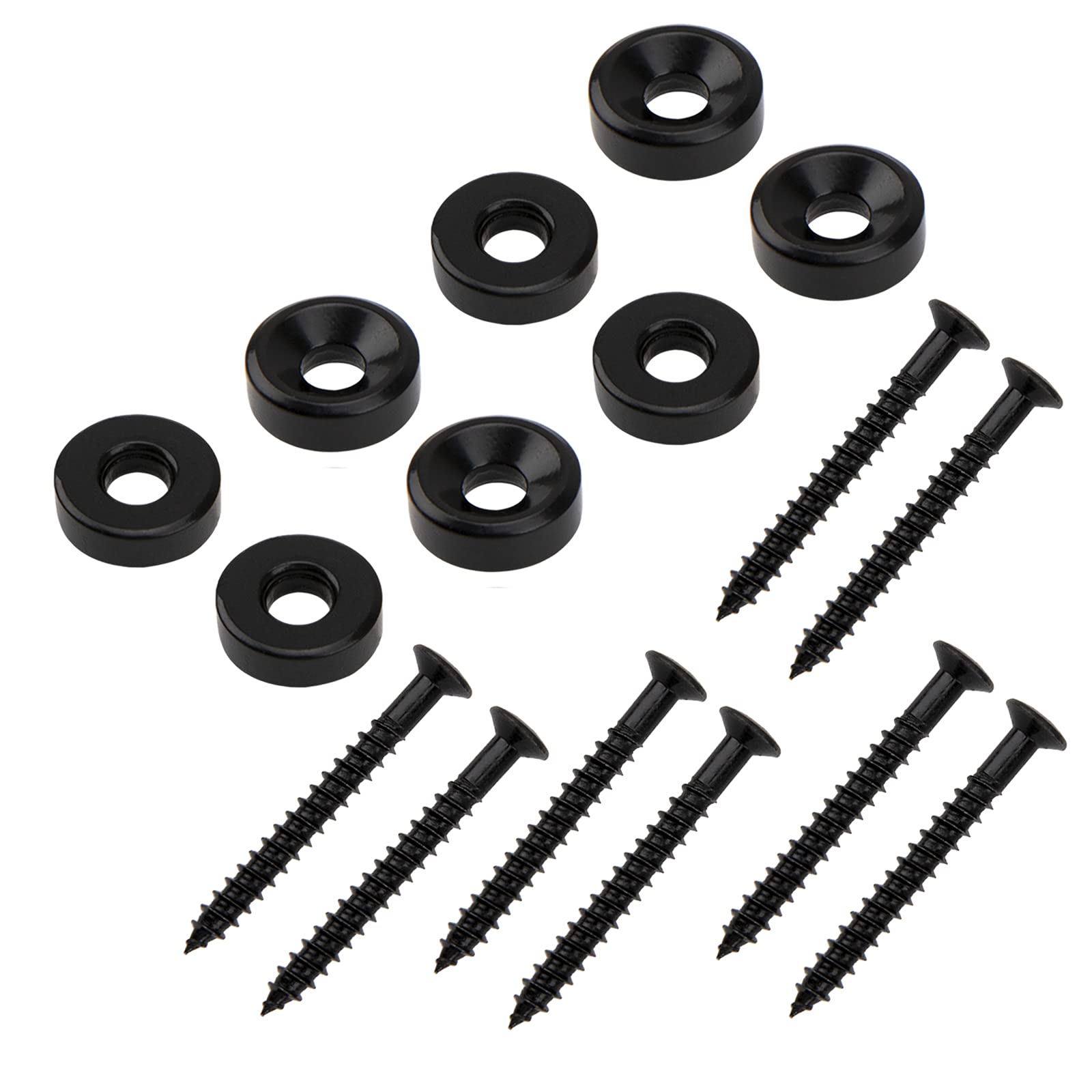 8Pcs Yootones Guitar Neck Joint Bushings Ferrules & Bolts Compatible with Electric Guitar or Bass Guitar (Black)