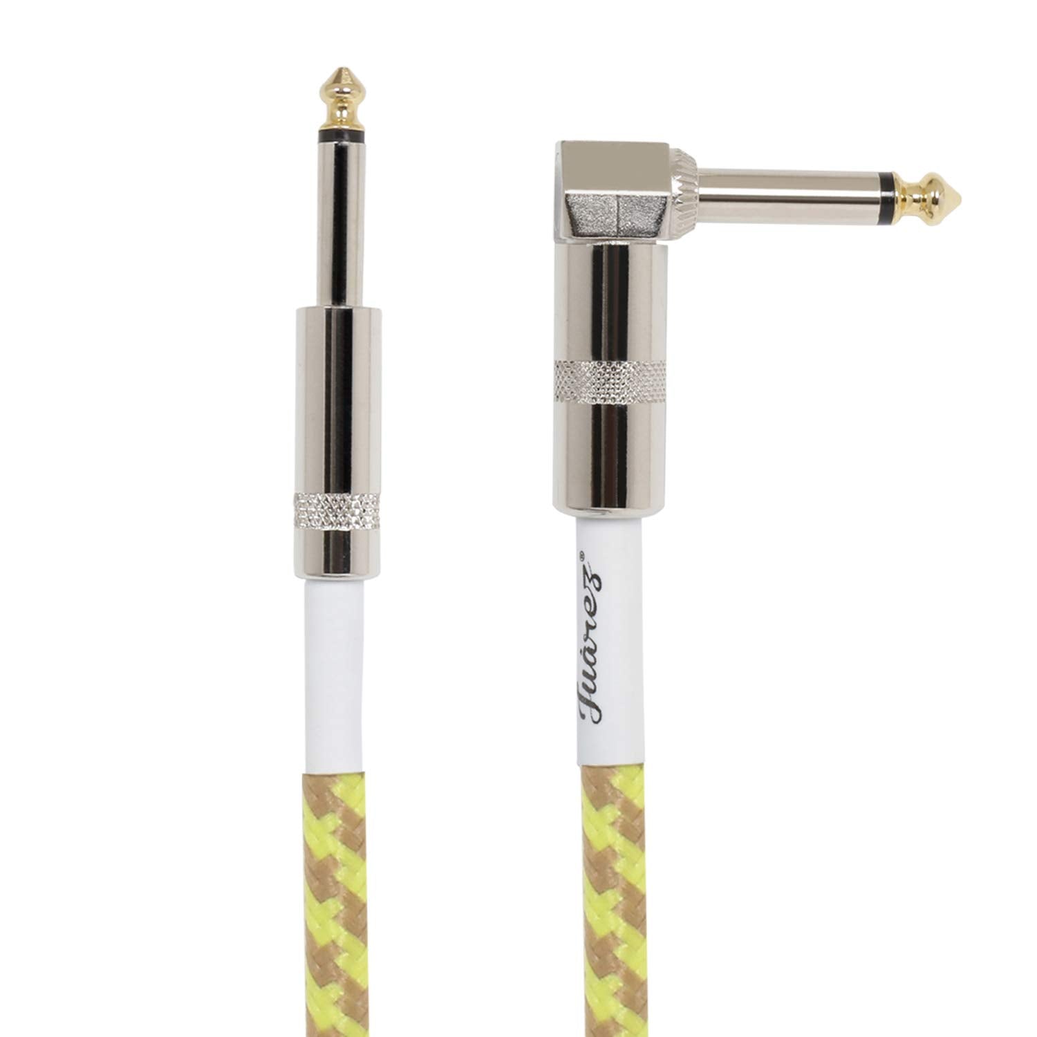 Juarez Jag130Yl Instrument Cable Electric Bass Guitar Cable Right-Angled Guitar Cable Professional Noise Protection 6.3Mm 1/4 In