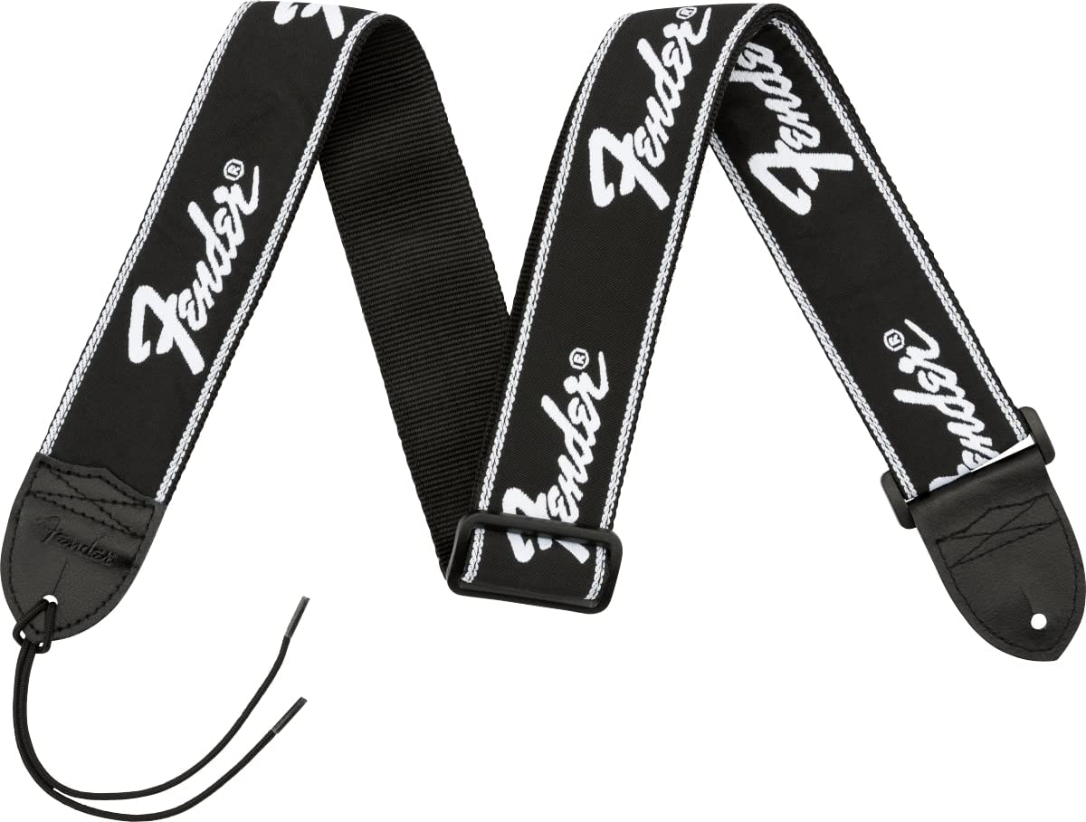 Fender Running Logo Guitar Strap, 2In, Black