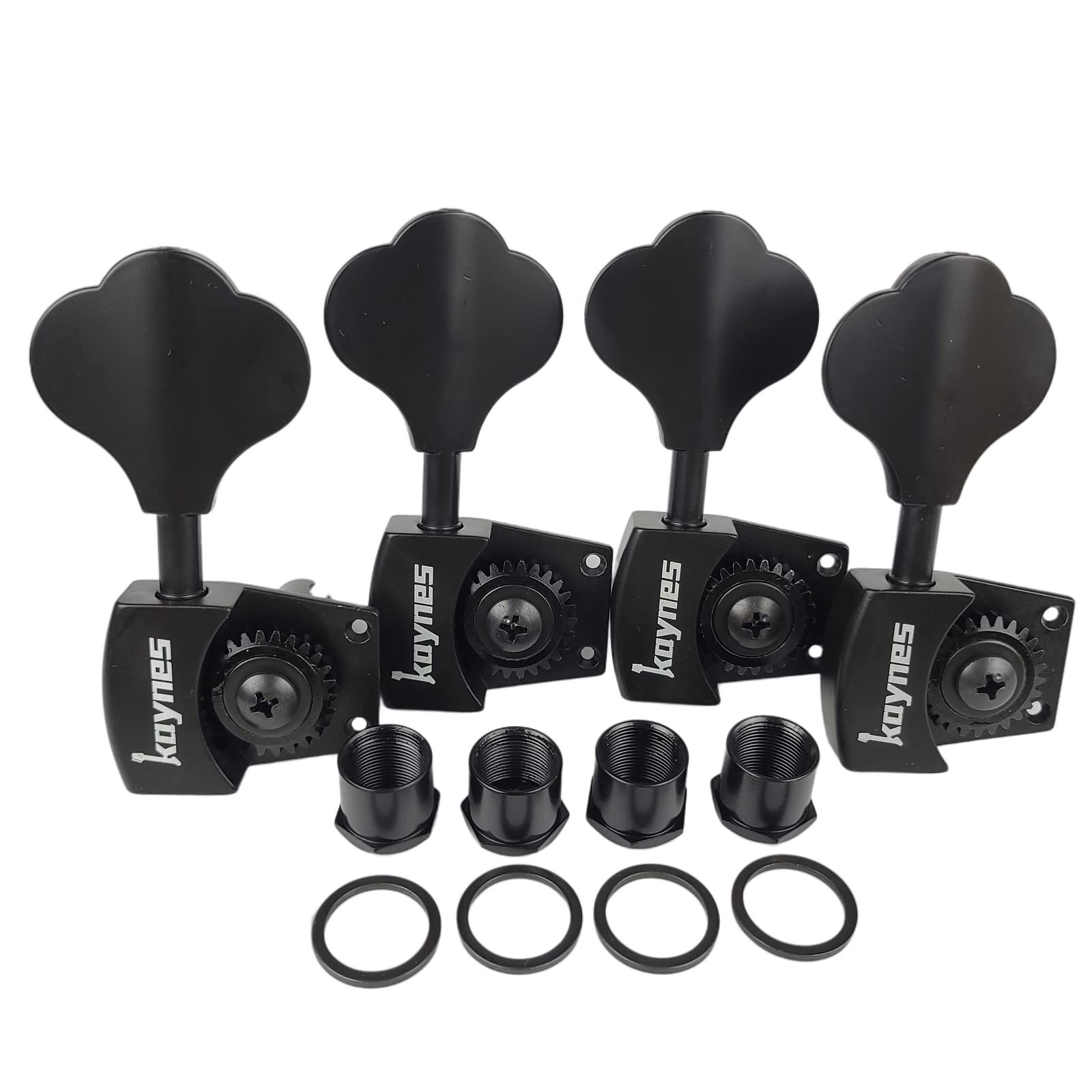 KAYNES Bass Tuners 1:26 Ratio Open Gear Tuning Key Pegs Guitar Machine Head Tuners for Jazz or Precision Electric Bass Instrumen