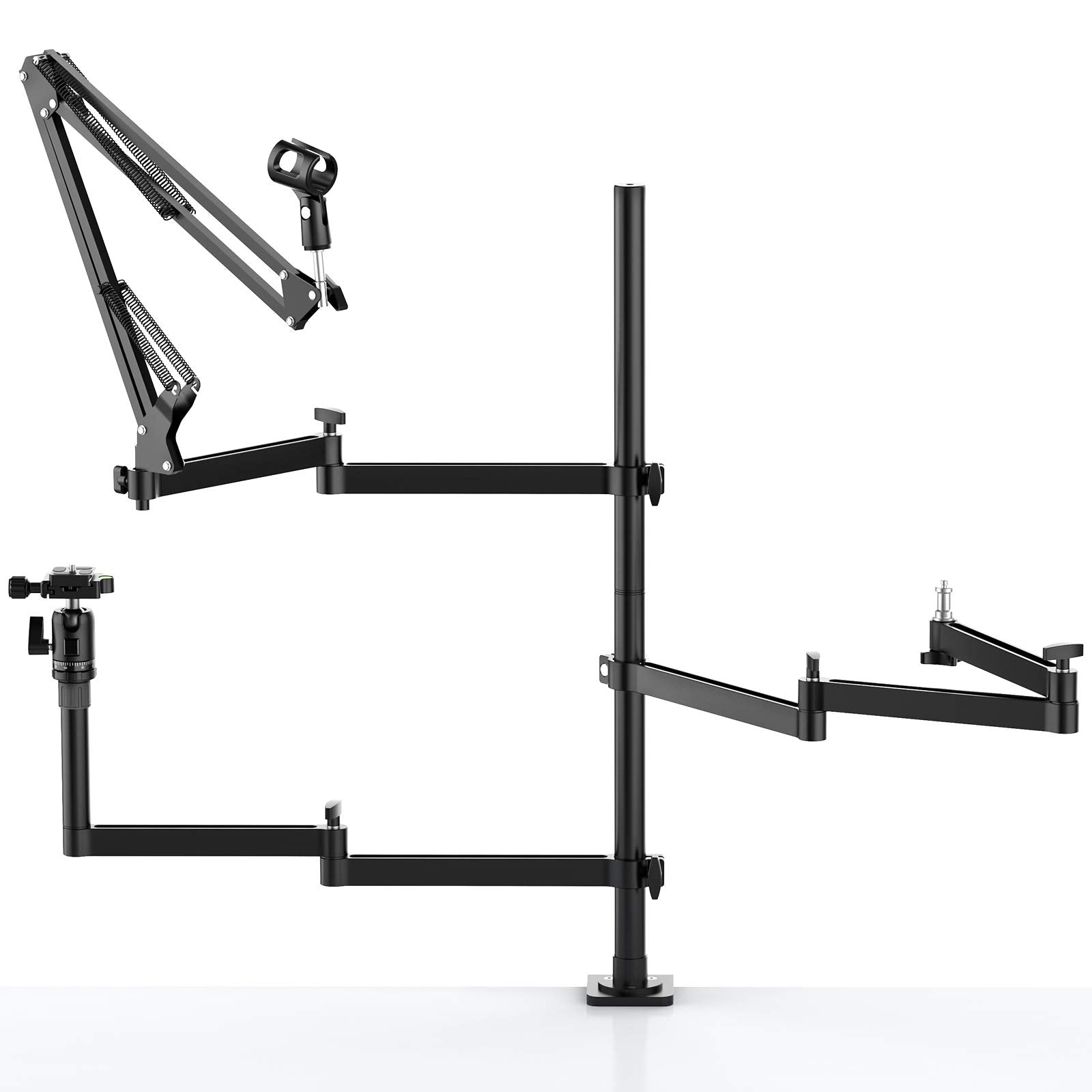 Live Broadcast Boom Arm, Ulanzi Flexible Desk Mount Camera Arm Clamp Webcam Stand, Microphone Boom Arm For Blue Yeti Snowball Ye