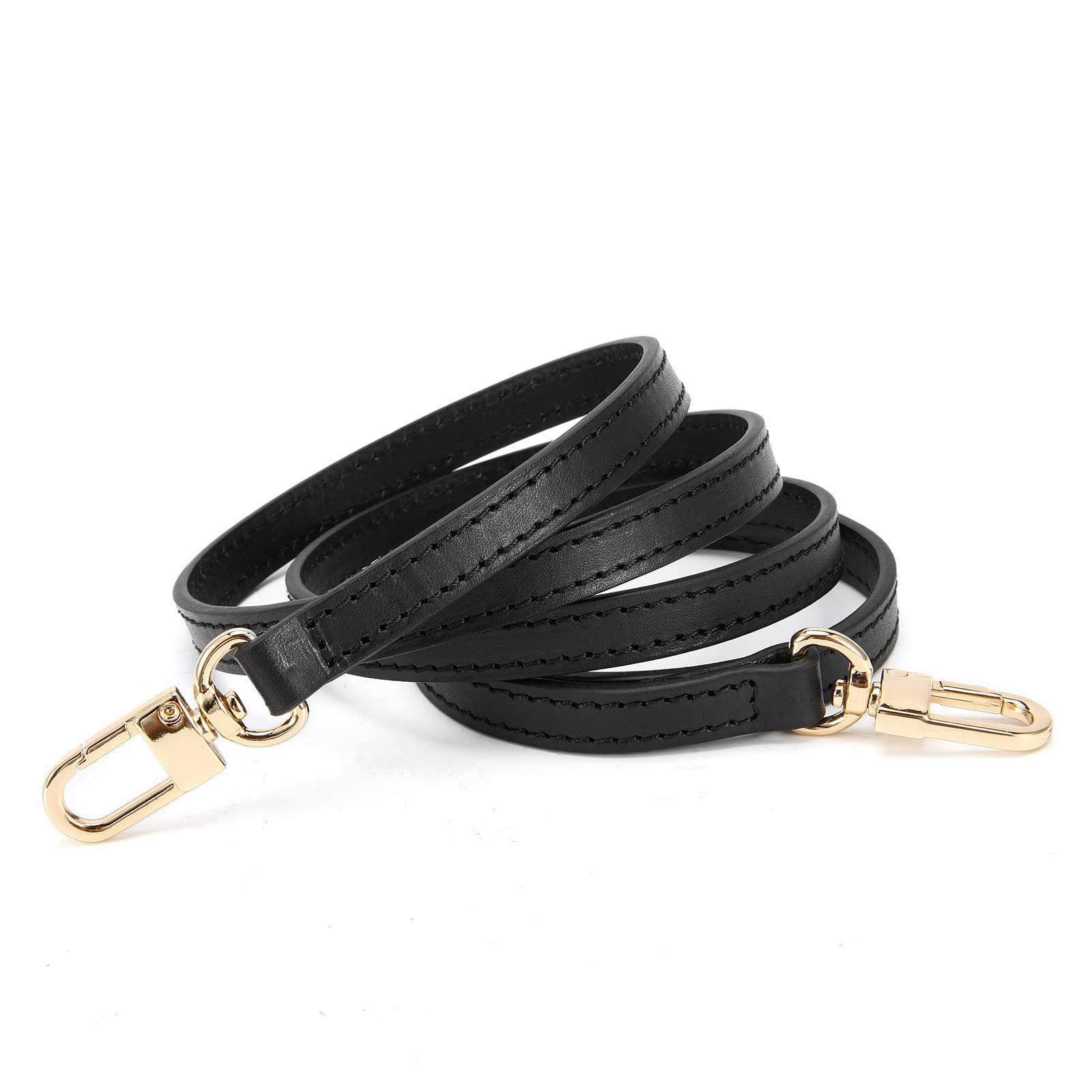 OULARIO Genuine Black Leather Crossbody Strap for EPI Gags Pochette Petit Malle Alma BB Clery Louise PM Luna Lluny Bb 10mm with