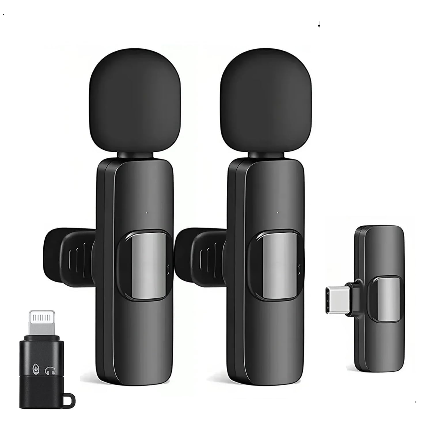 K9 Wireless Microphone Dual Wireless Mic For Type C Collar Microphone With Ios Adapter For Youtube Voice Recording Live Videos V