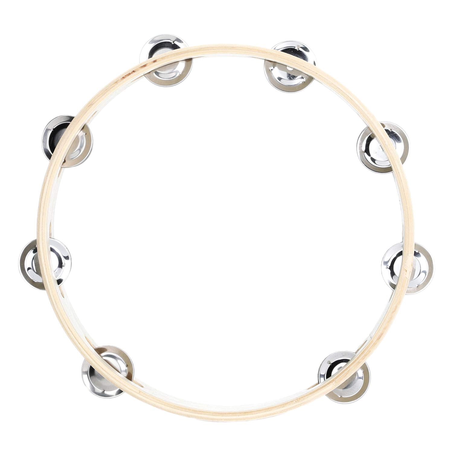 Musfunny Tambourine Ring for Adults 10 inch Hand Held Drum with Metal Jingles Bells Percussion Instrument Gifts for Musical Educ