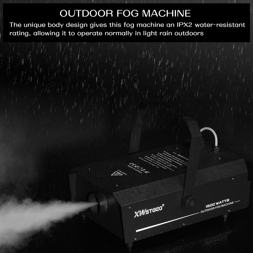 Smoke Machine 1500W with DMX, Wireless Remote, and Timer - Professional Outdoor Waterproof Fog Machine for Stage DJs, Halloween,
