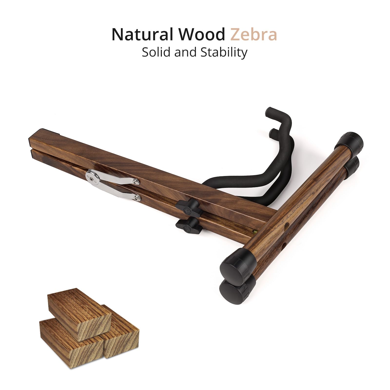 MUSO Natural Wood Guitar Stand, A-Frame Folding, Easy Assembly and Portable, For Guitar,Bass,Ukulele,Banjo,Cello,Mandolin,Durabl