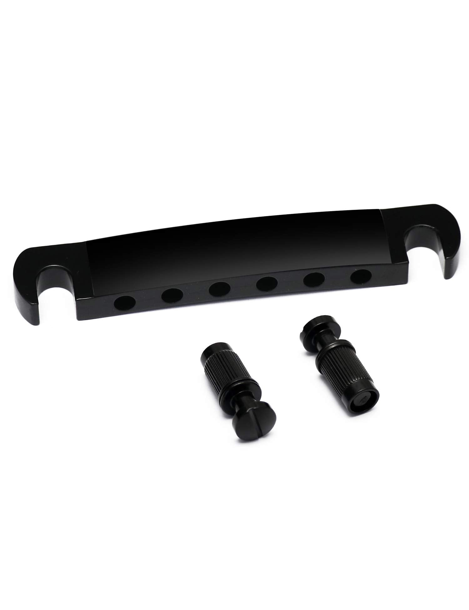 Metallor Tune-O-Matic Style Guitar Stop Bar Tailpiece For Lp Les Paul Sg Style Electric Guitar Parts Replacement. (Black)