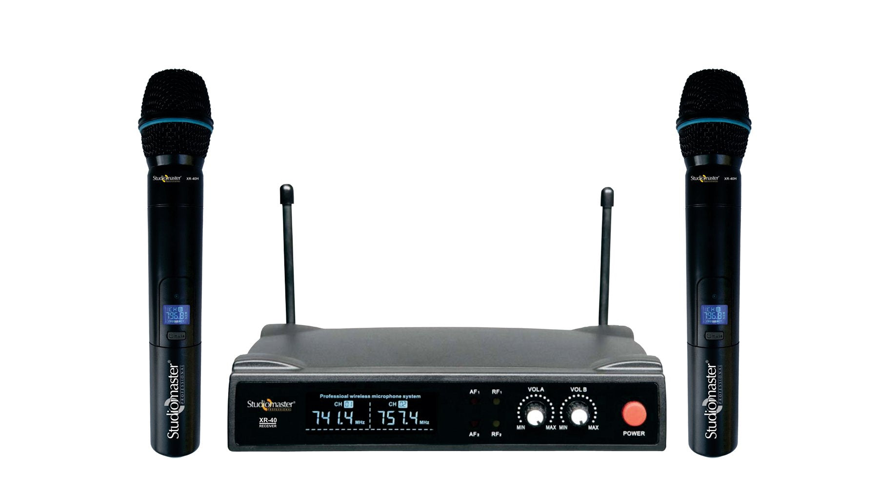 Studiomaster Dual Wireless Microphone (2 Hand Mic) Xr 40Hh