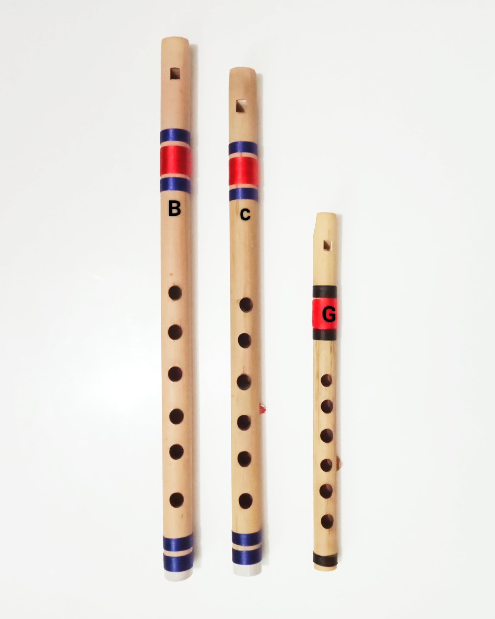 Gold Rush Flute B Scale, C Scale & G Scale 14,13,9 Inch Size State Fipple Flute (Bansuri) Special For Beginners,Learners & Kids 