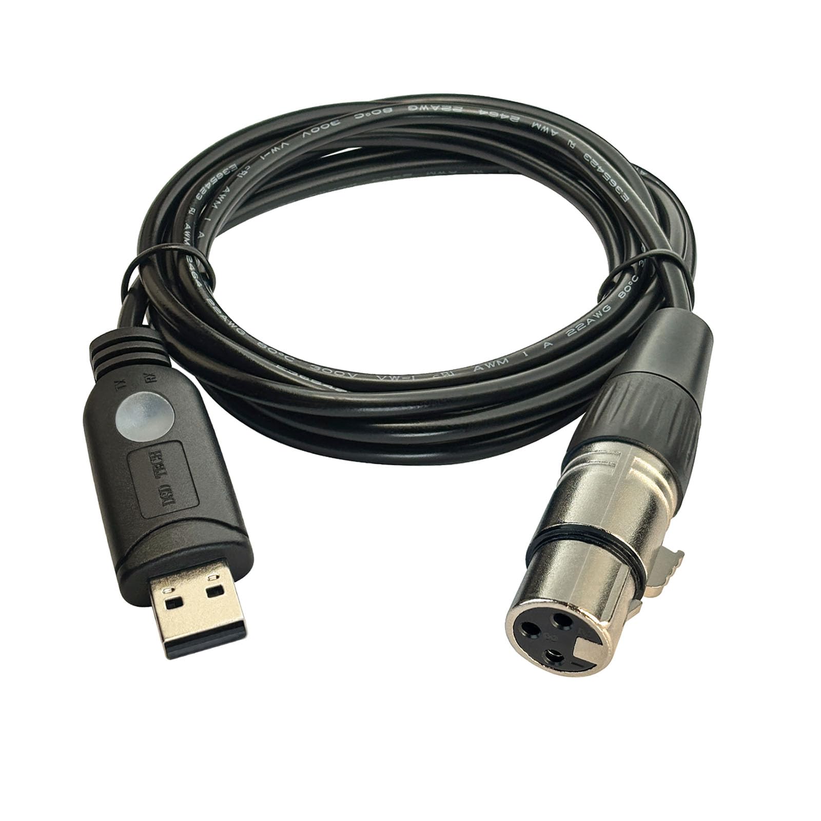 DSD TECH SH-RS09B USB to DMX Cable Support Freestyler QLC and Pi Open Lighting(1.8M/5.9FT)