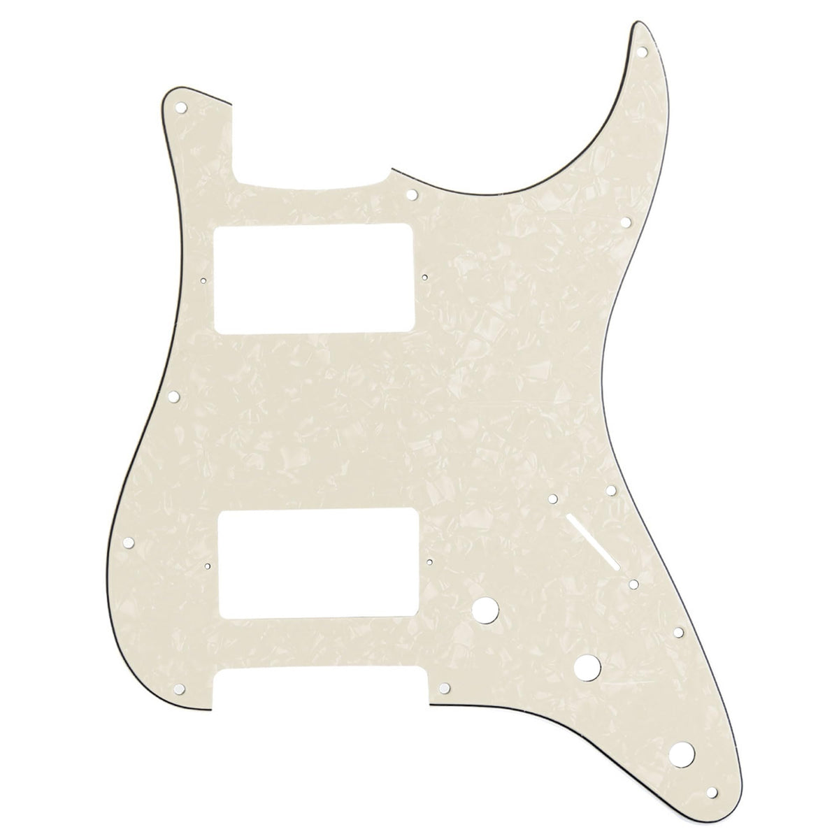 Musiclily Pro 11 Hole Hh Guitar Strat Pickguard Humbuckers For American/Mexican Fender Standard Stratocaster Modern Style, 4Ply