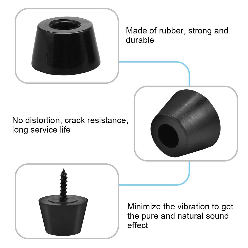 Yosoo- Round Rubber Feet Bumpers, Anti Scratch Screw-on Round Black Rubber Feet Bumpers Pads 8 Pcs 30x20mm Rubber Feet Anti-Vibr