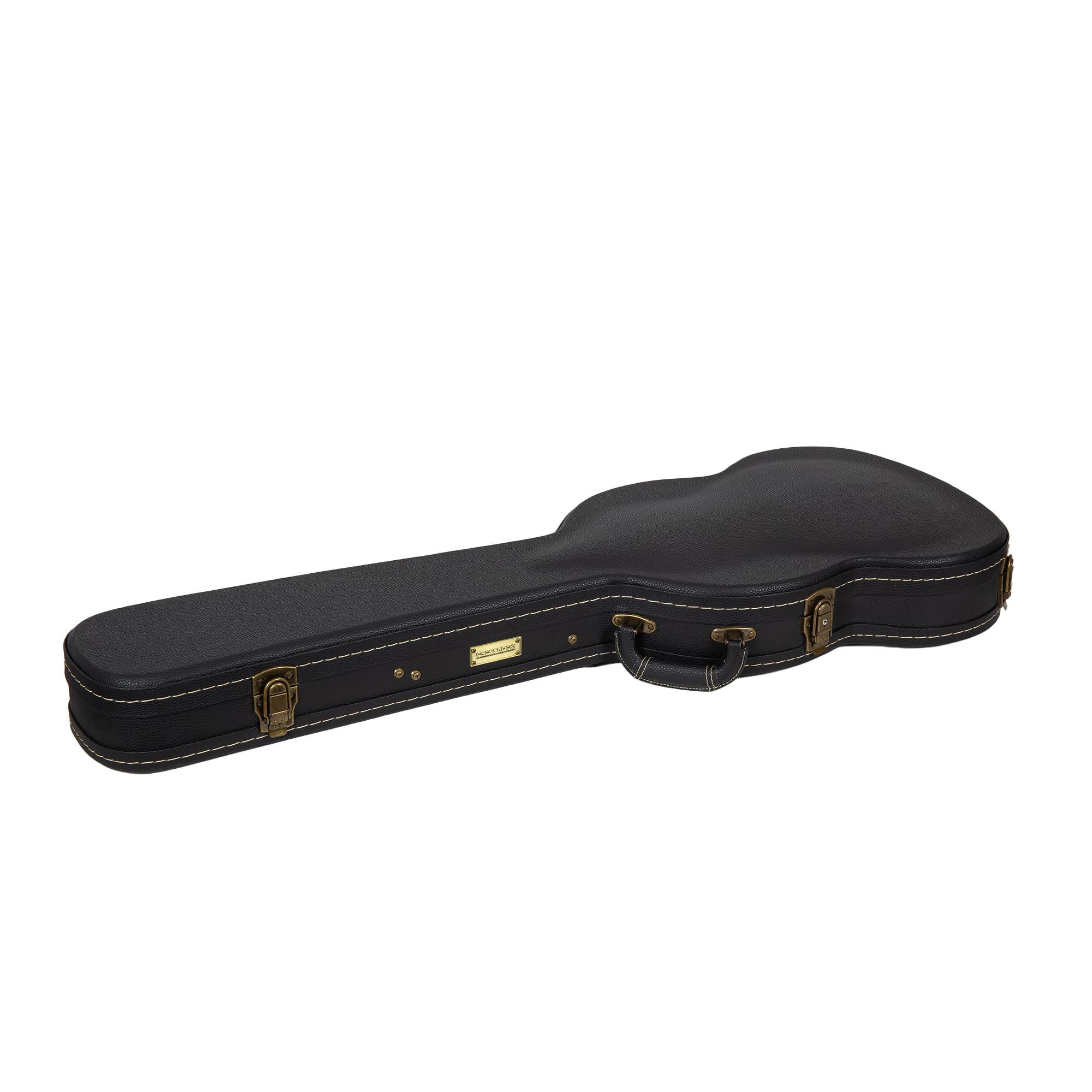 Crossrock Wooden Guitar Case -Fits SG Electric Guitars -Vintage Hardware, Sponge Lining, Metal Feet, Storage Space-Black (CRW520