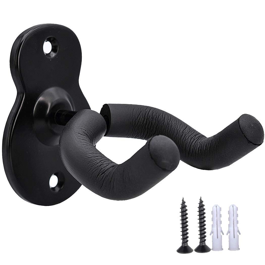 Guitar Wall Mount Hanger Hook Acoustic Electric Bass Guitar Wall Hook Hanger Black Metal Holder Hanger For All Size Guitars