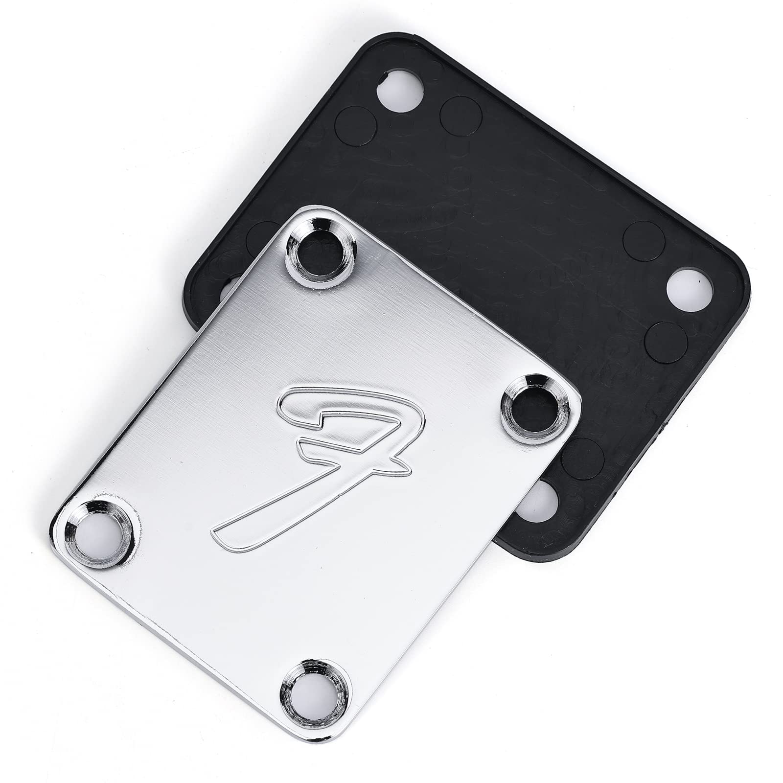 elegantstunning Electric Guitar Neck Plates Vintage-Style Guitar Protector with Screws Fits Most Guitars Basses Silver