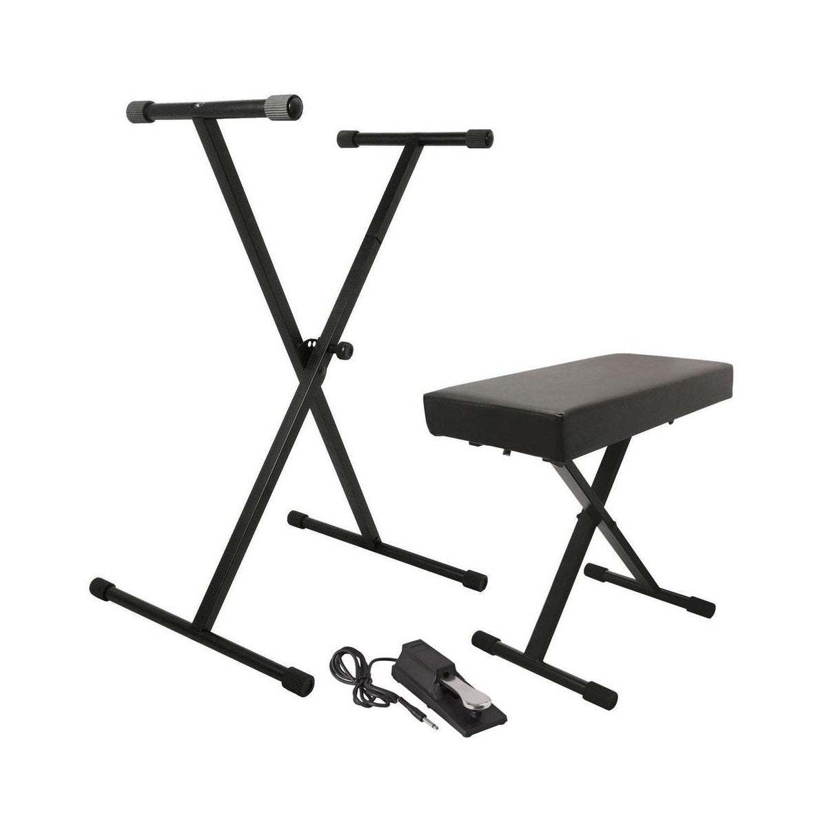 On-Stage KPK6550 Keyboard Stand/Bench Pack with KSP100 Sustain Pedal,Black,12    x 17   