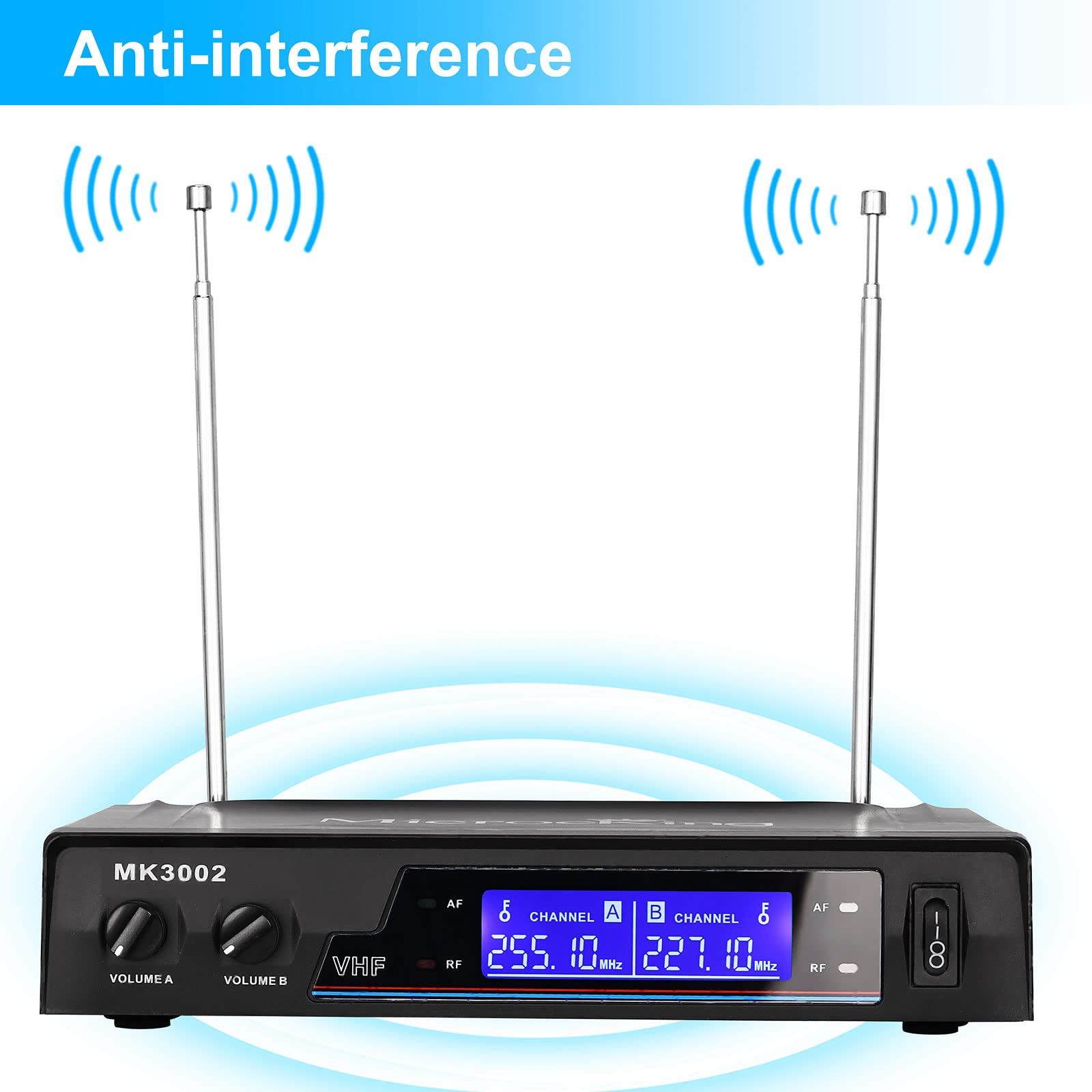 MicrocKing Wireless Microphone System Dynamic Handheld Microphones,150 Ft Operating Range,16 Hours Continuous Use,Ideal for Kara