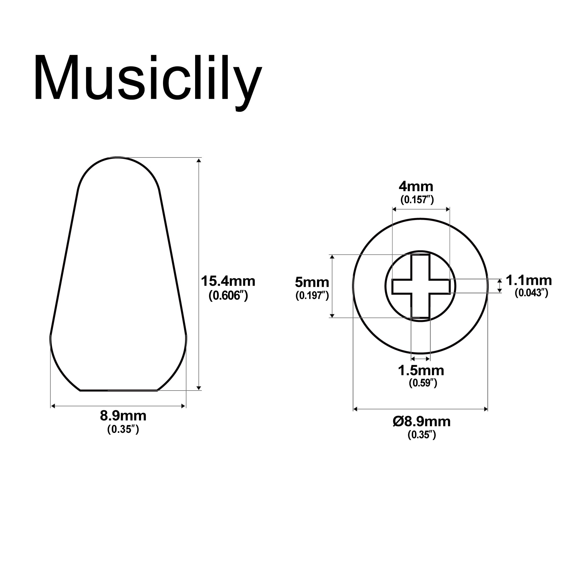 Musiclily Ultra Universal Guitar 5-Way Switch Tips Pickup Selector Switch Caps Lever Switch Knobs for USA Fender Squier Strat/Te