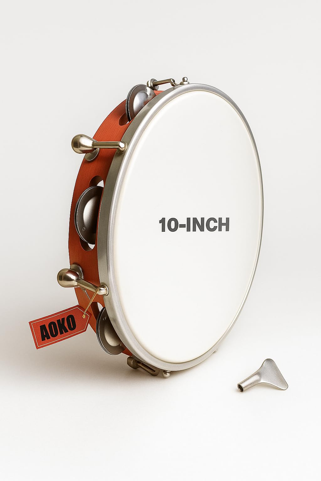 AOKO Dafli Musical Instrument - Handheld Tambourine, 10 Inch Fiber Dapli Percussion Instrument