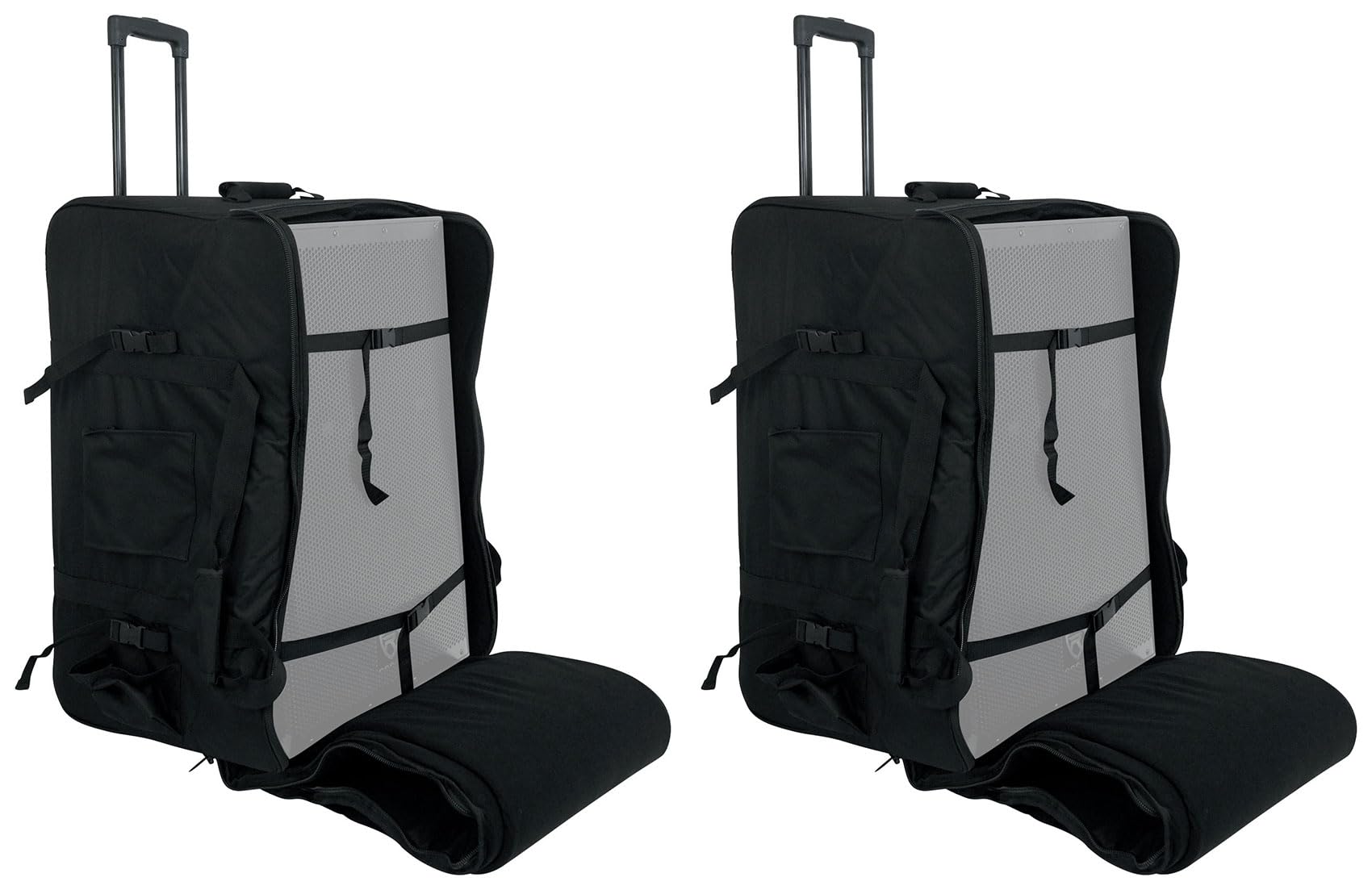 Rockville Bundle - 2 Items SB15 v2 Rolling Travel Bags+Wheels 4 Most 15 DJ PA Speakers+Stands