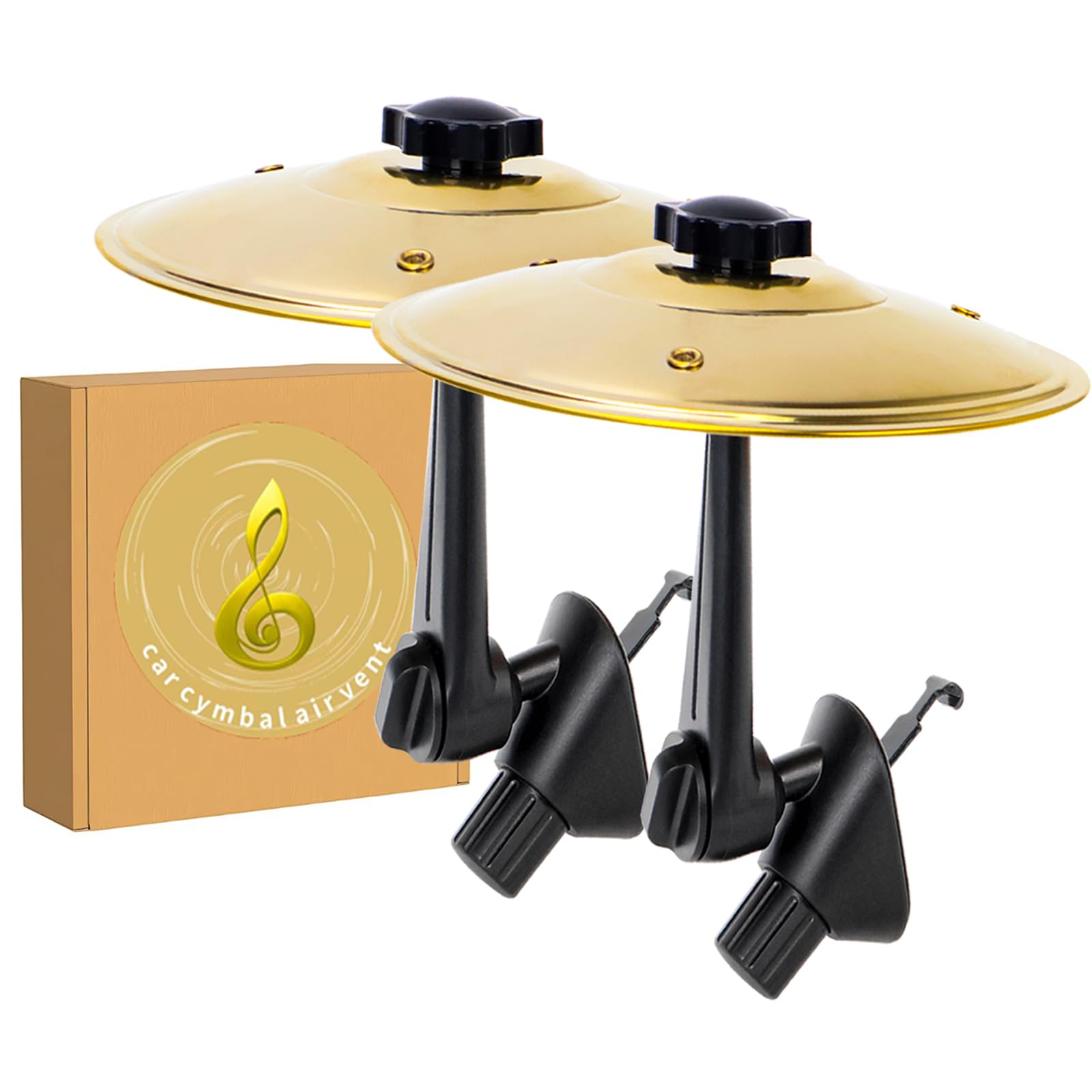 WGSWX 2-Pack Car Cymbal Air Vent, Mini Car Drum Cymbal for Car Set, Car Symbol Drum Crash Cymbal for Music Lovers Gift & Drummer