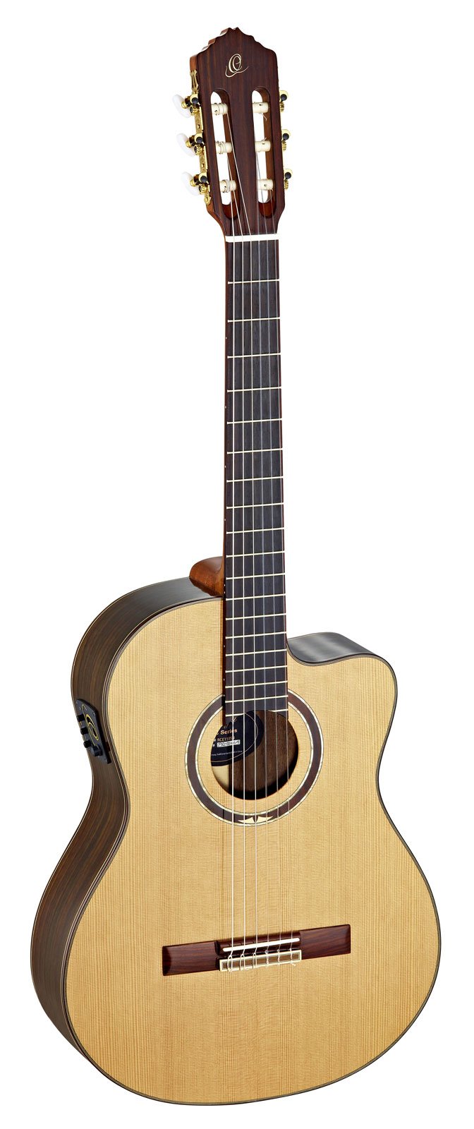 Performer Series Solid Top Medium Neck Acoustic-Electric Nylon Classical Guitar with Bag