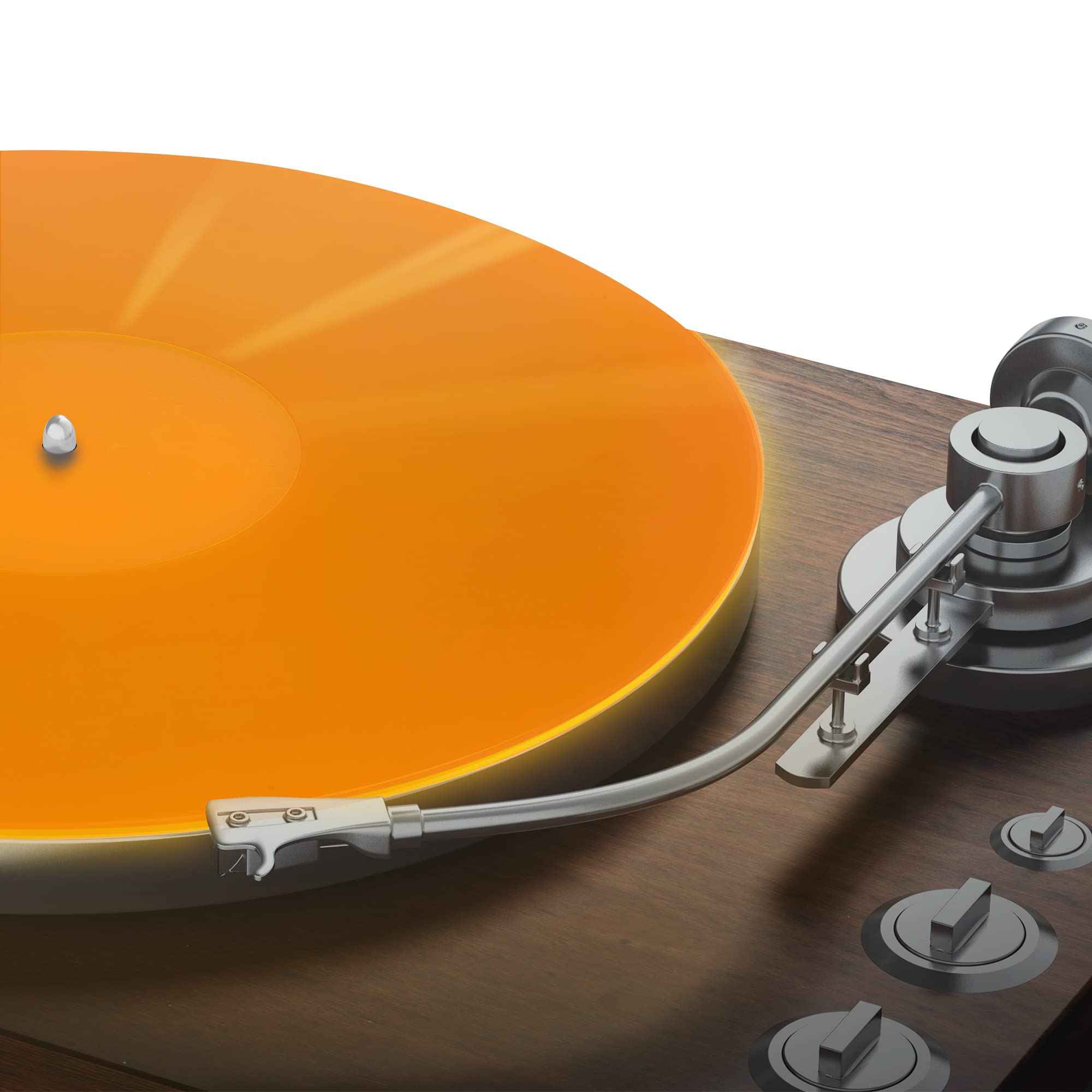 PRO SPIN Orange Glow Acrylic Turntable Mat - Platter Slipmat for 12 Vinyl Vintage Record Player - Antistatic Cover, Reduces Nois