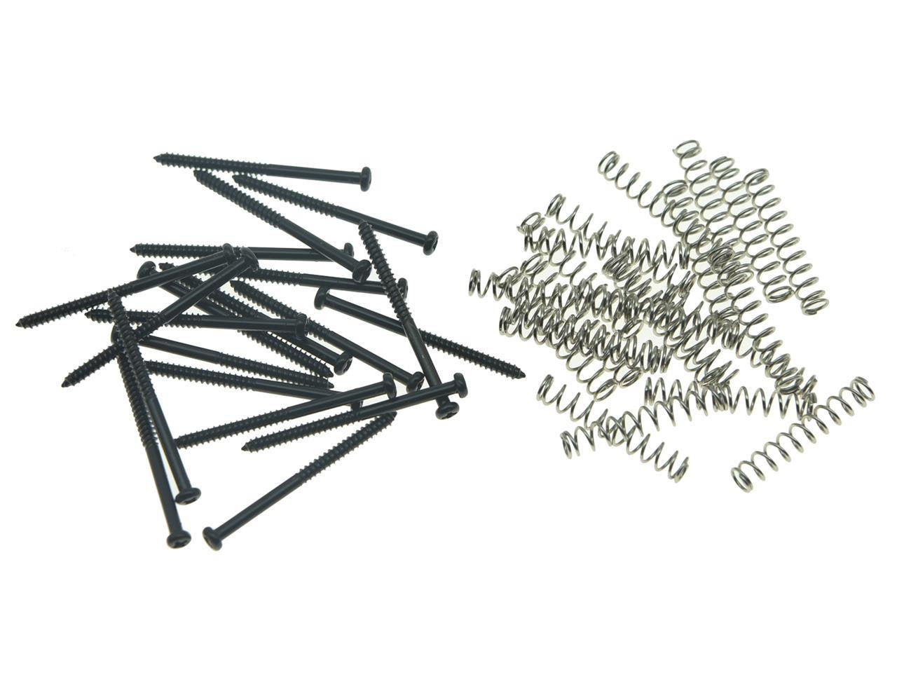 KAISH Pack of 20 Bass Guitar Pickup Mounting Screws Pickup Springs for Precision P Bass or J Bass or P90 Soap Bar Pickups Black