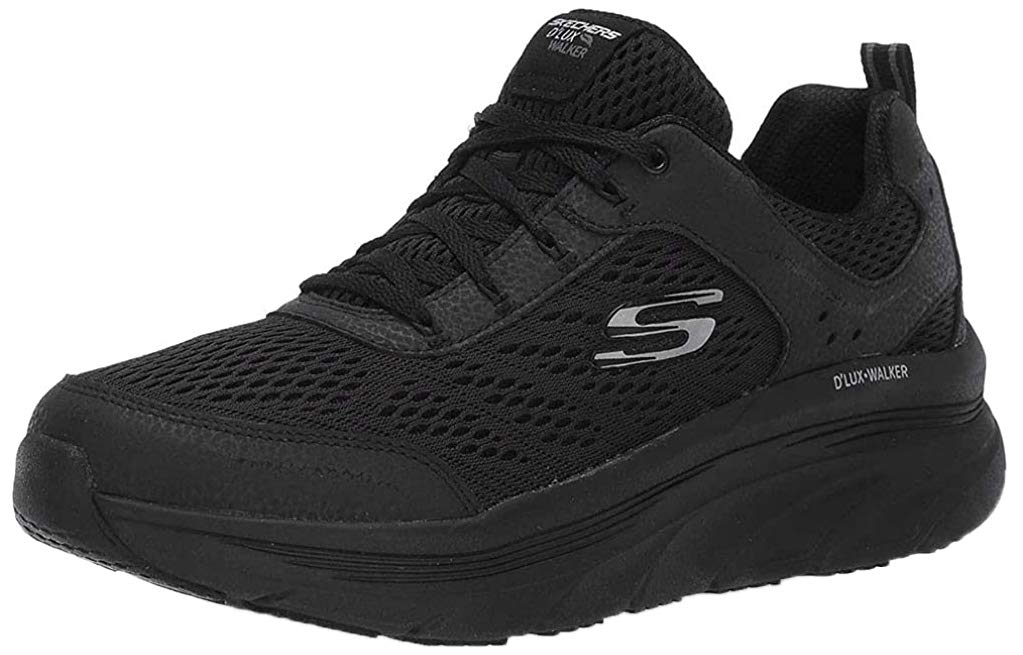 Skechers Womens Dlux Walker-Infinite Motion Sneaker, Black, 11 Us
