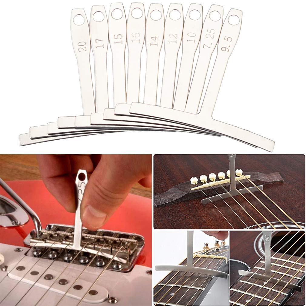 TIMESETL Guitar Repairing Maintenance Tools Kit String Organizer String Action Ruler Gauge Measuring Tool Hex Wrench Set Files F
