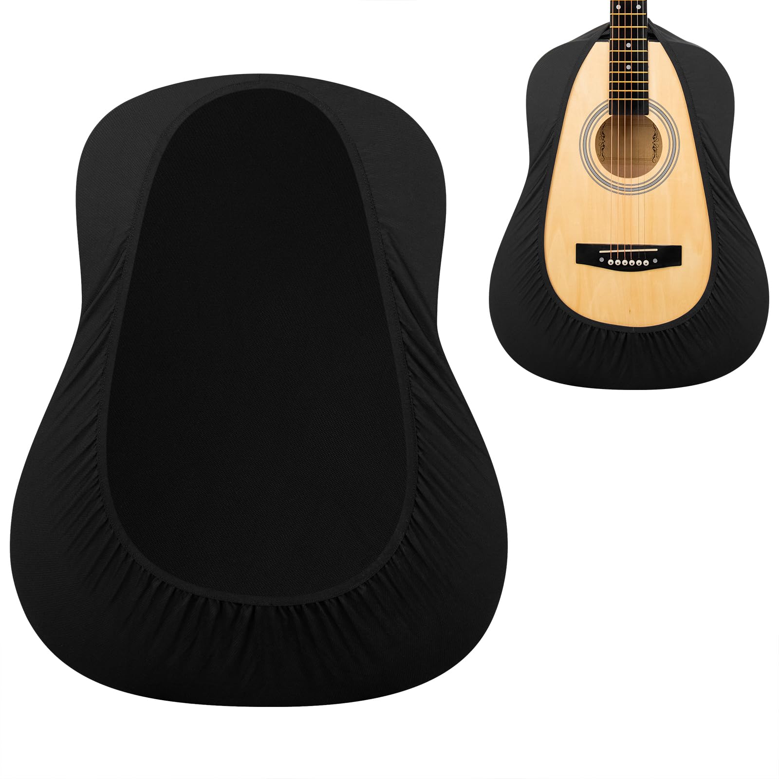 Musiin Premium Black Dust Cover For Acoustic And Bass Guitars - Tailored Protection Compatible With Fender Gibson Martin Taylor