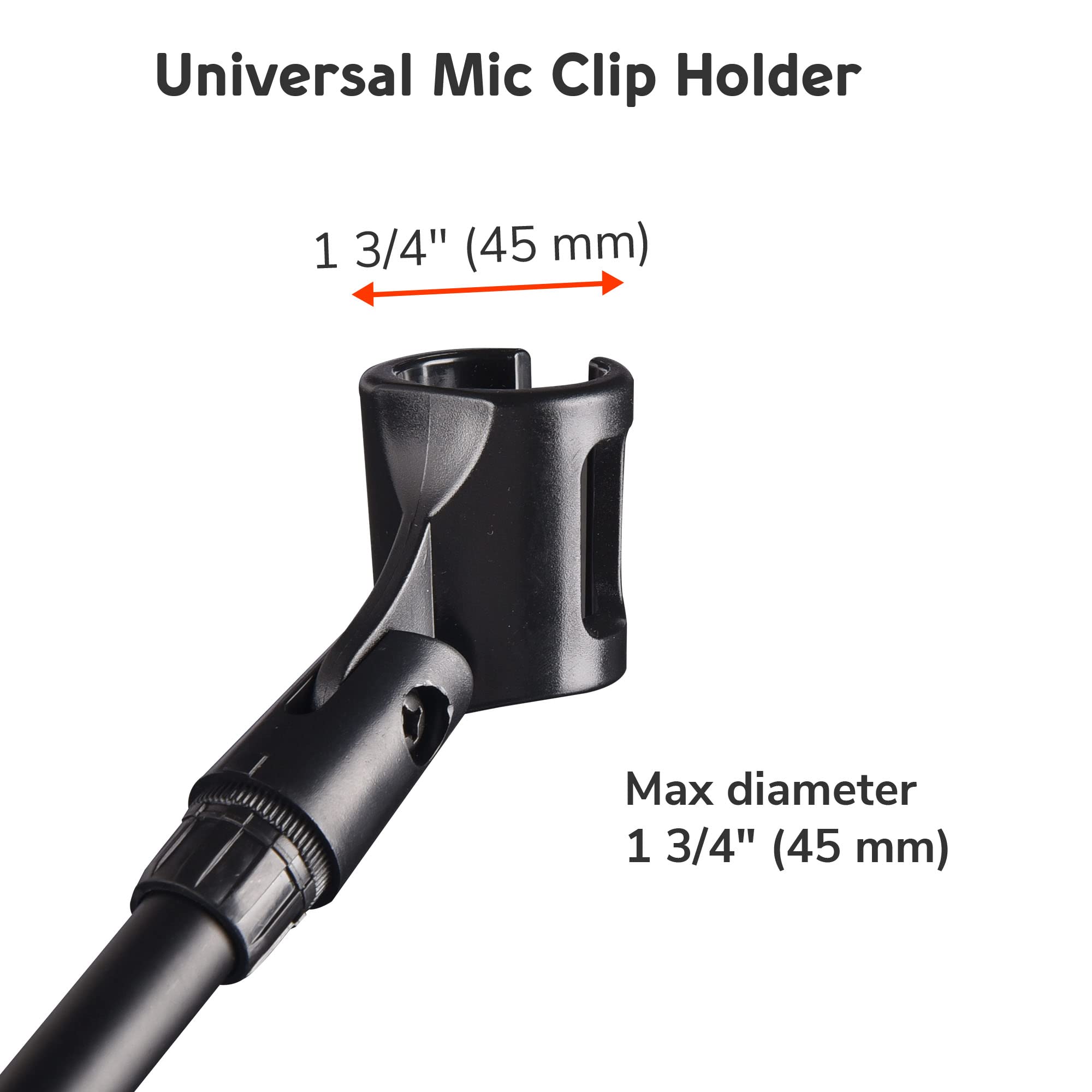 AW 4pcs Boom Mic Stand Floor Adjustable Height Mic Tripod Stand Dual Mic Clip Holder Folding Microphone Holder for Singing Live