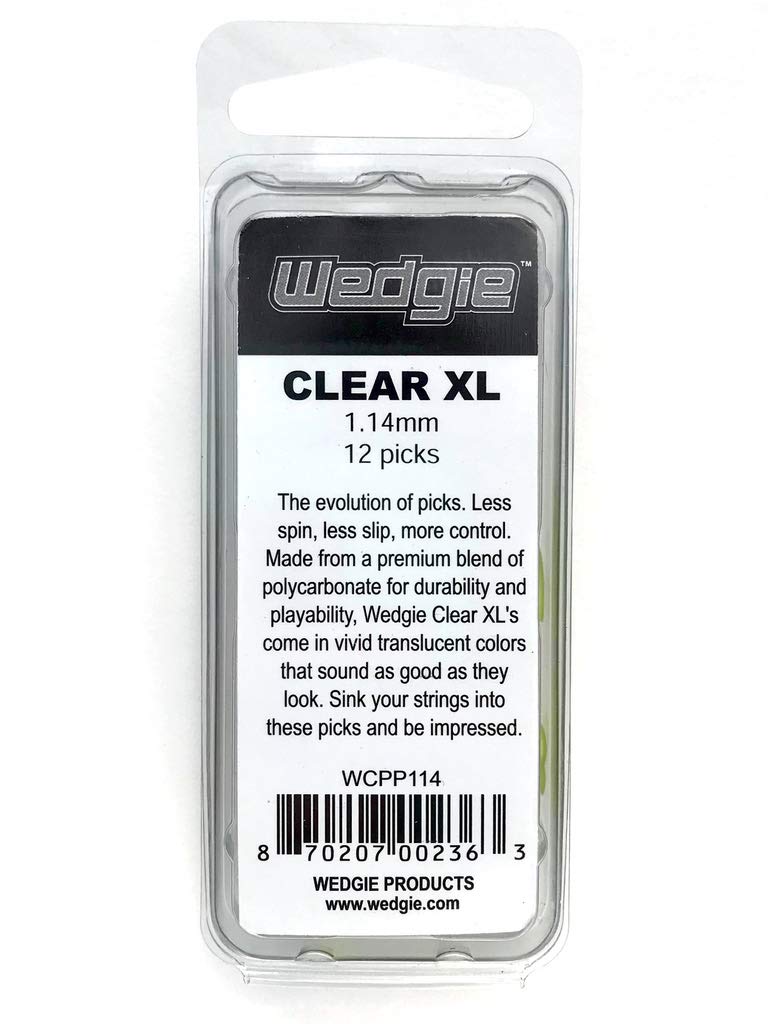 Wedgie WCPP114 1.14mm Wedgie Clear Pick 12 Pack, Yellow