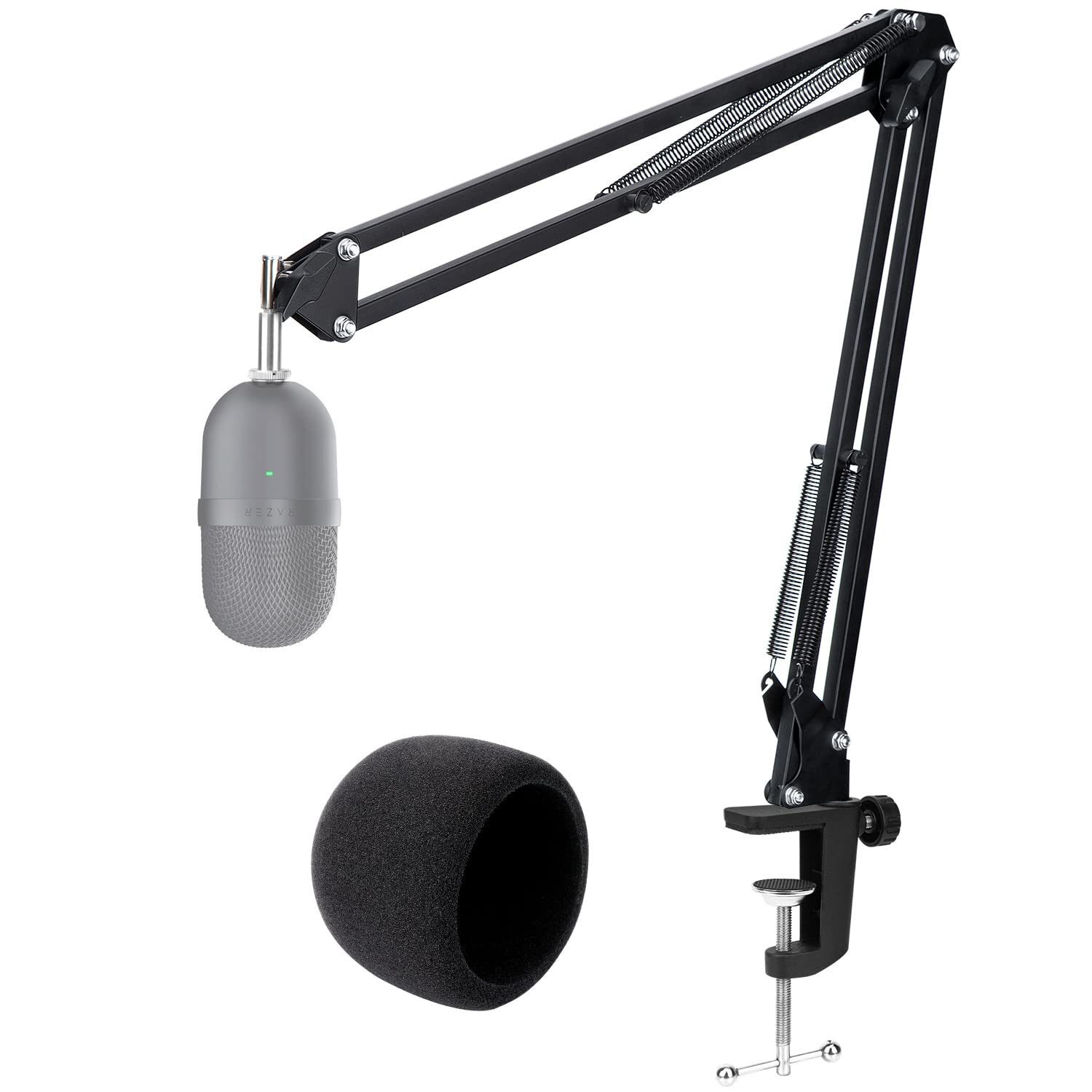 For Razer Seiren Mini Boom Arm - Mic Stand with Reduce Wind Noises Mic Foam Cover, 3/8 to 5/8 Adapter Compatible with Most Micro